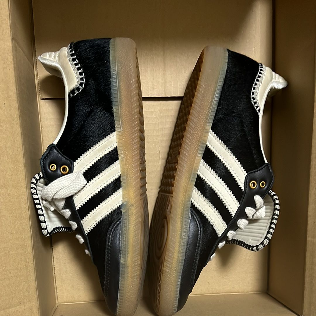 Wales Bonner × adidas Samba Pony Tonal Low "Core Black/Cream White"