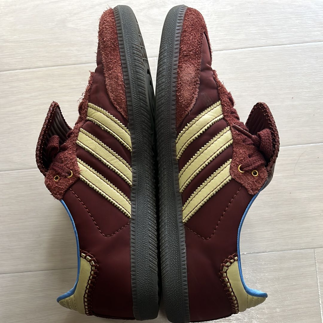 Wales Bonner × adidas Samba Nylon Low "Fox Brown/Sandy Beige/Lucky Blue"