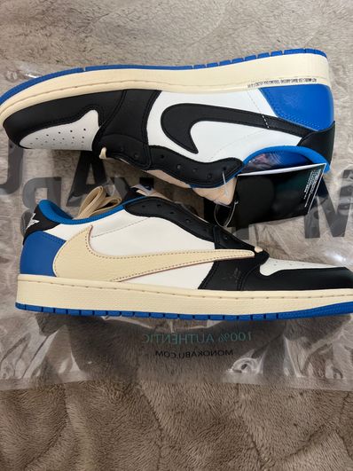 Travis Scott × fragment design × Nike Air Jordan 1 Low OG SP "Military Blue"
