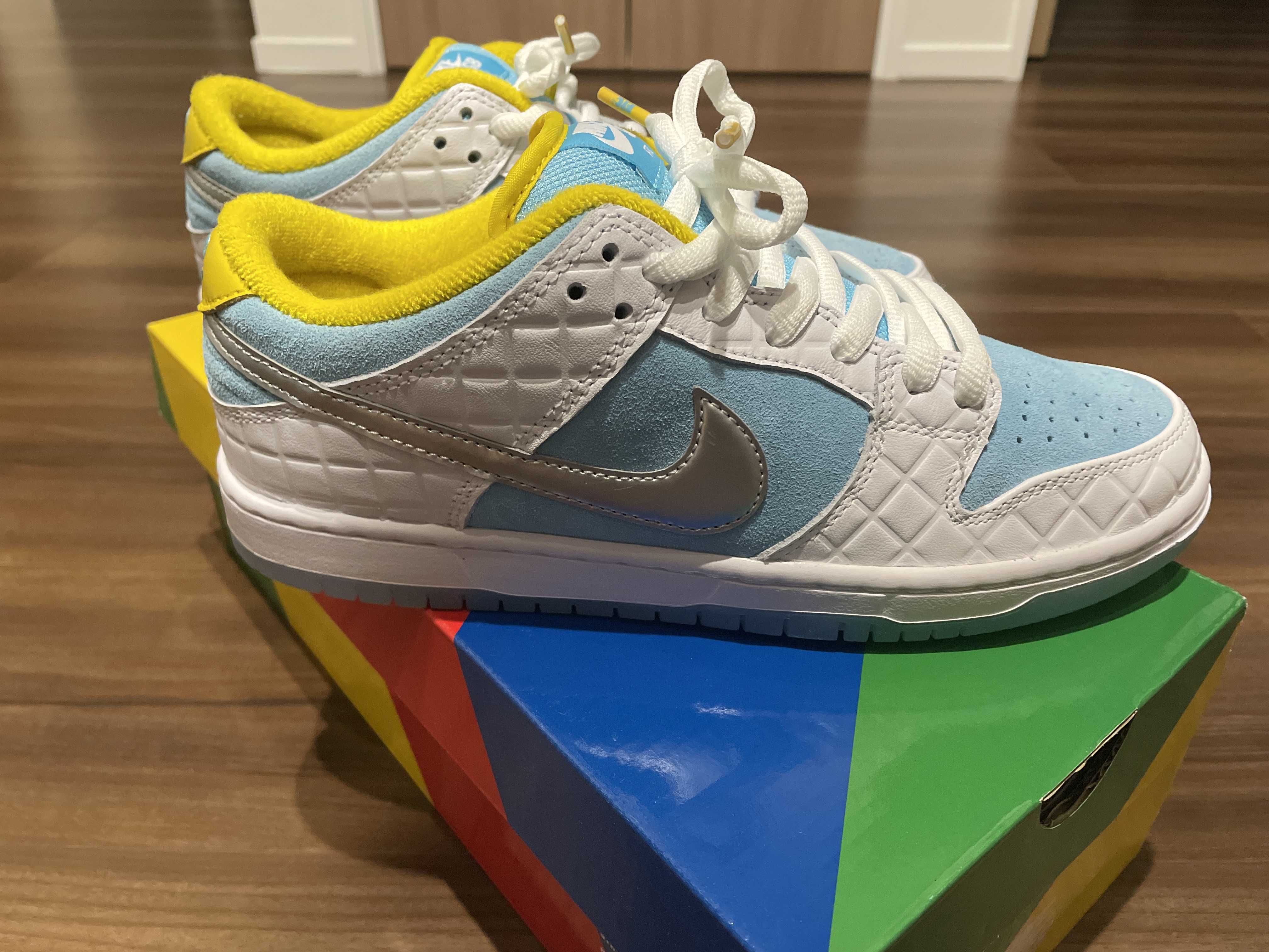 FTC × Nike SB Dunk Low "White/Blue"