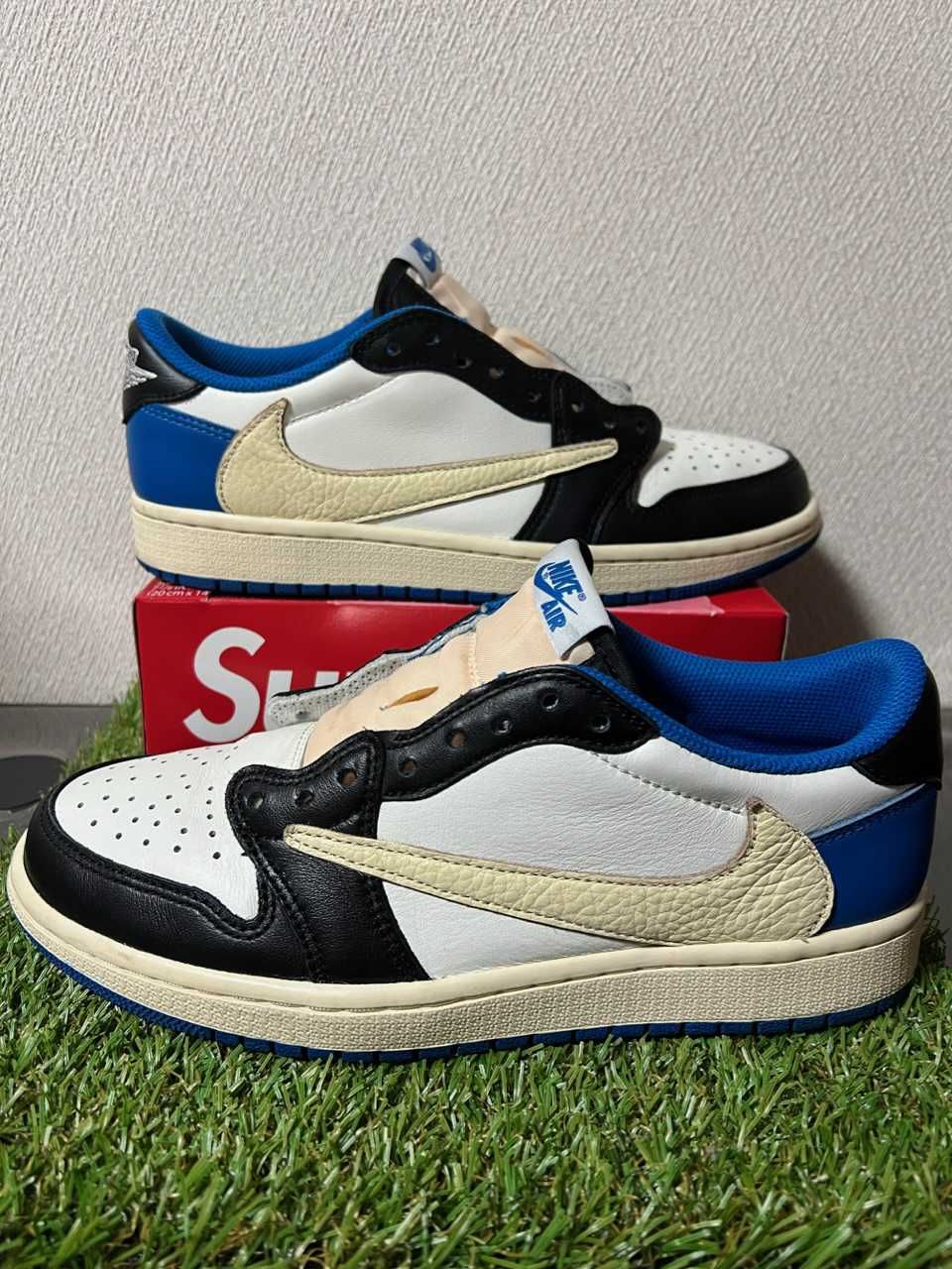 Travis Scott × fragment design × Nike Air Jordan 1 Low OG SP "Military Blue"