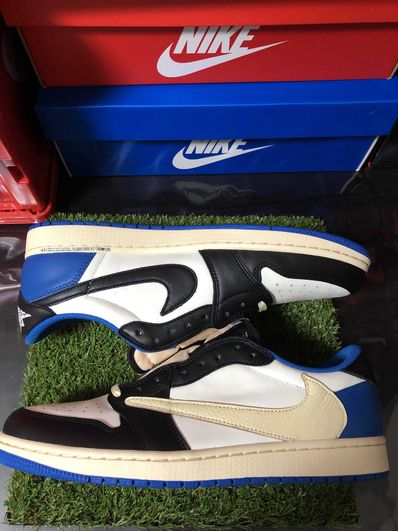 Travis Scott × fragment design × Nike Air Jordan 1 Low OG SP "Military Blue"