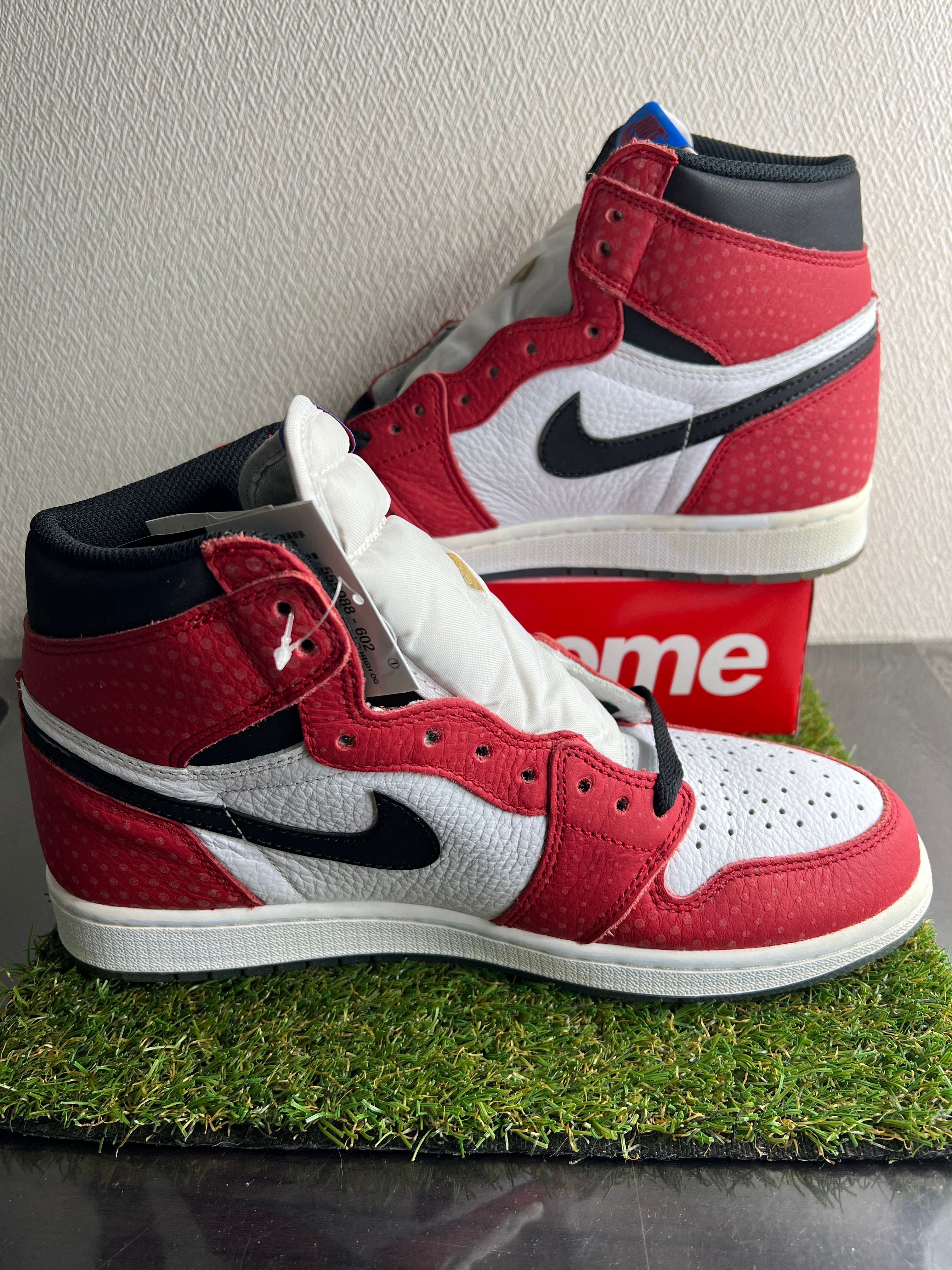 Spiderman × Nike Air Jordan 1 Origin Story "Gym Red/White/Photo Blue/Black"
