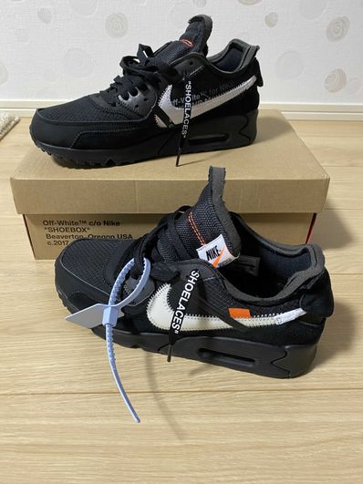 Off-White × Nike Air Max 90 "Black/Black-Cone-White"