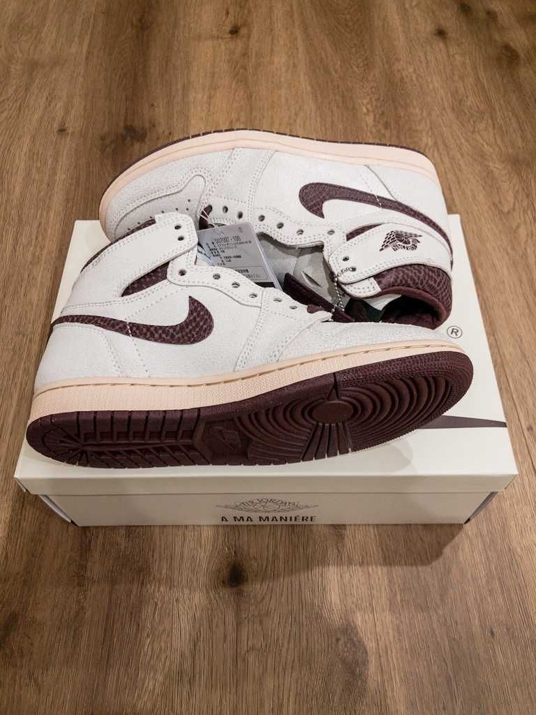 A Ma Maniere × Nike Air Jordan 1 Retro High OG "Sail and Burgundy"