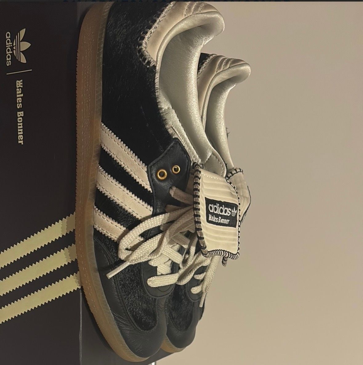 Wales Bonner × adidas Samba Pony Tonal Low "Core Black/Cream White"