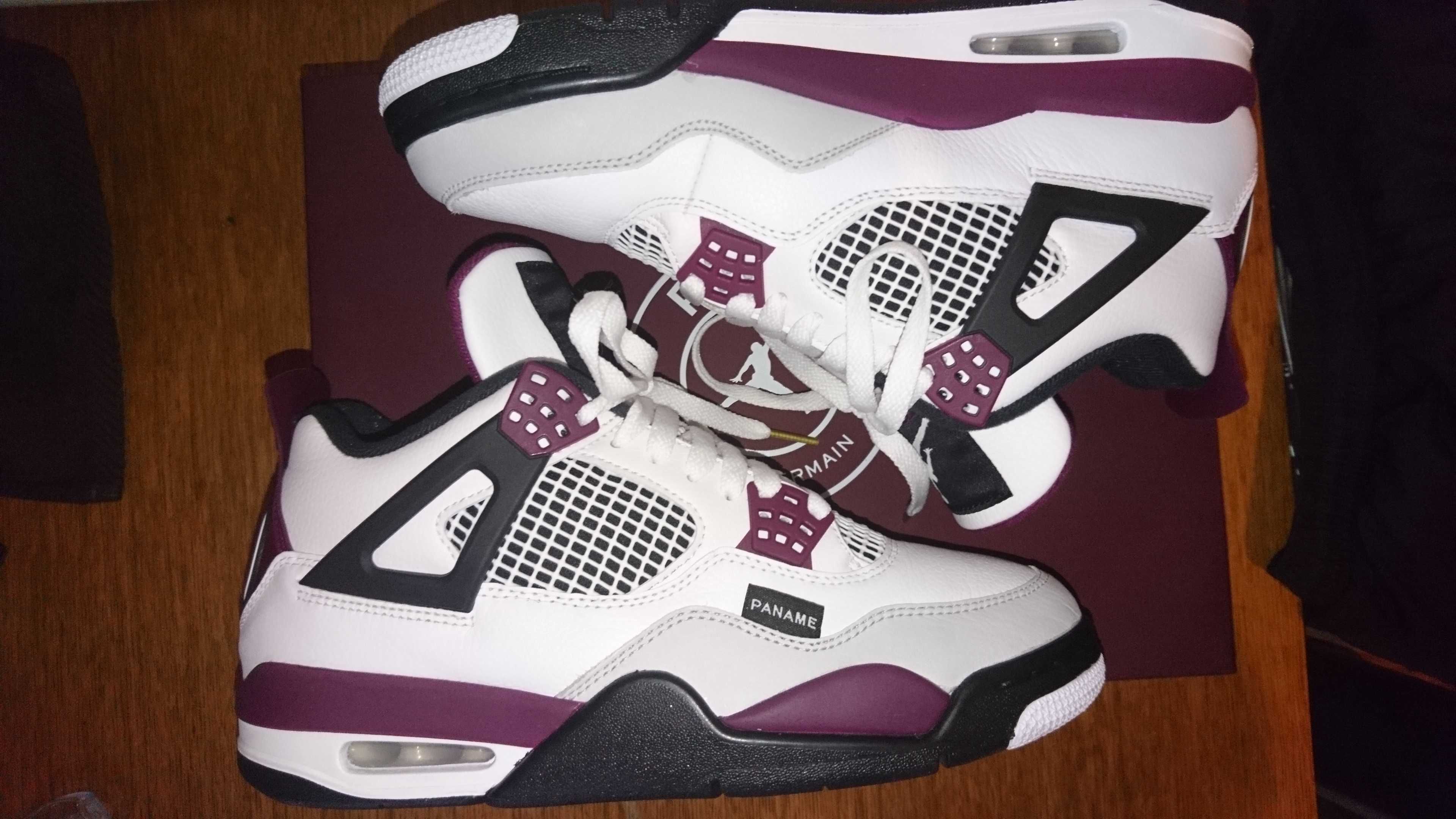 Paris Saint Germain ×Nike Air Jordan 4 Retro "White/Bordeaux/Neutral Gray"