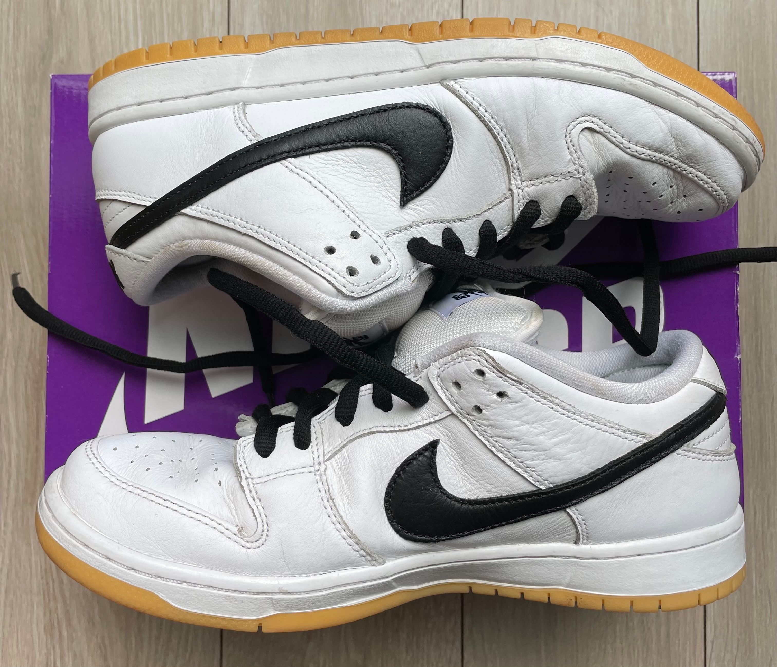 Nike SB Dunk Low Pro "White/Black-White-Gum Light Brown"
