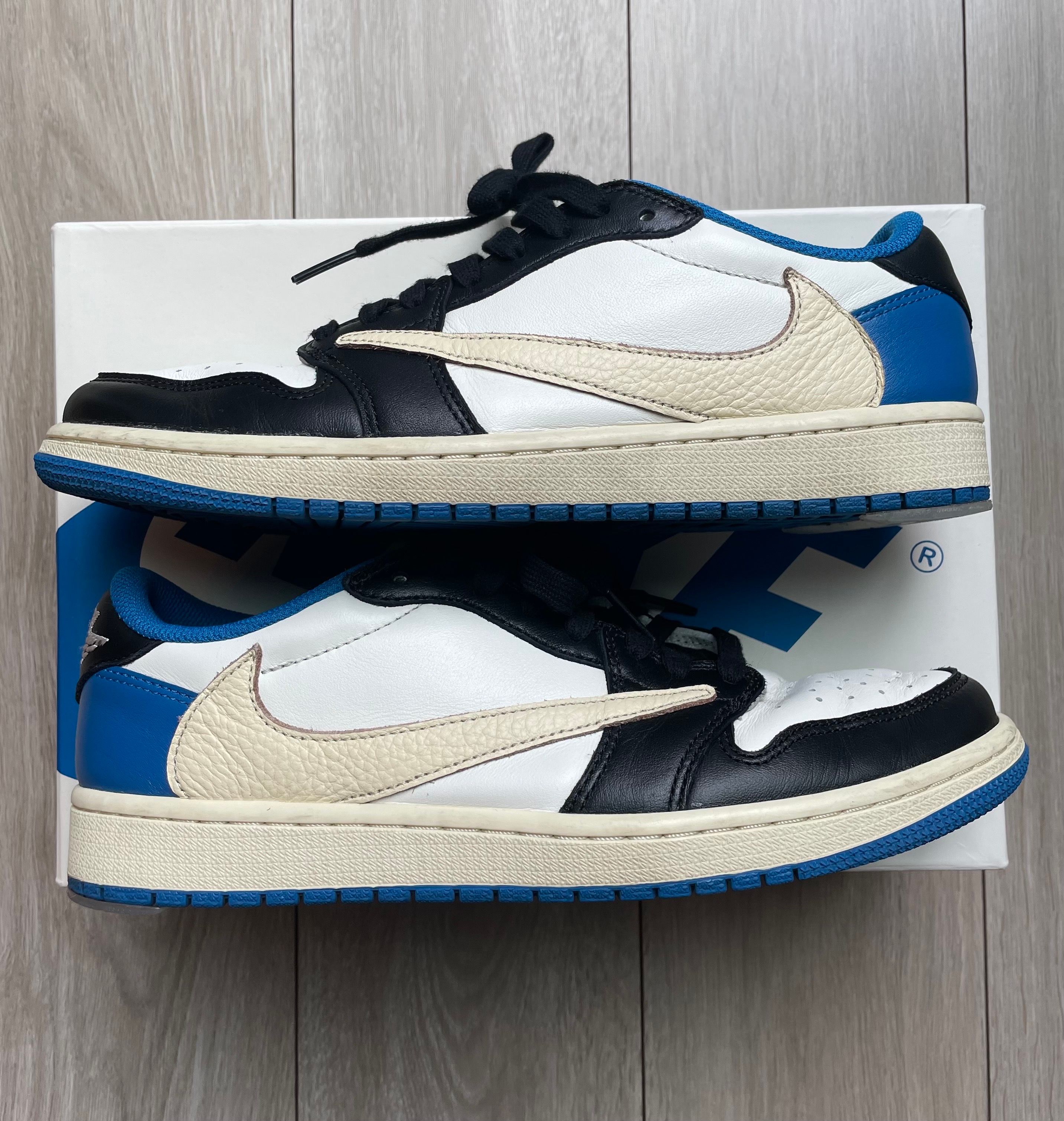 Travis Scott × fragment design × Nike Air Jordan 1 Low OG SP "Military Blue"