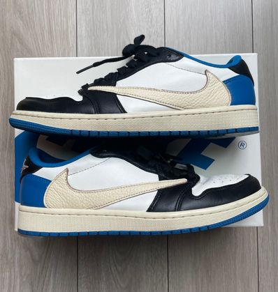 Travis Scott × fragment design × Nike Air Jordan 1 Low OG SP "Military Blue"