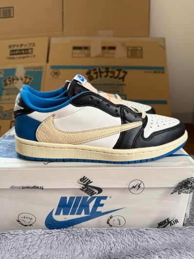 Travis Scott × fragment design × Nike Air Jordan 1 Low OG SP "Military Blue"