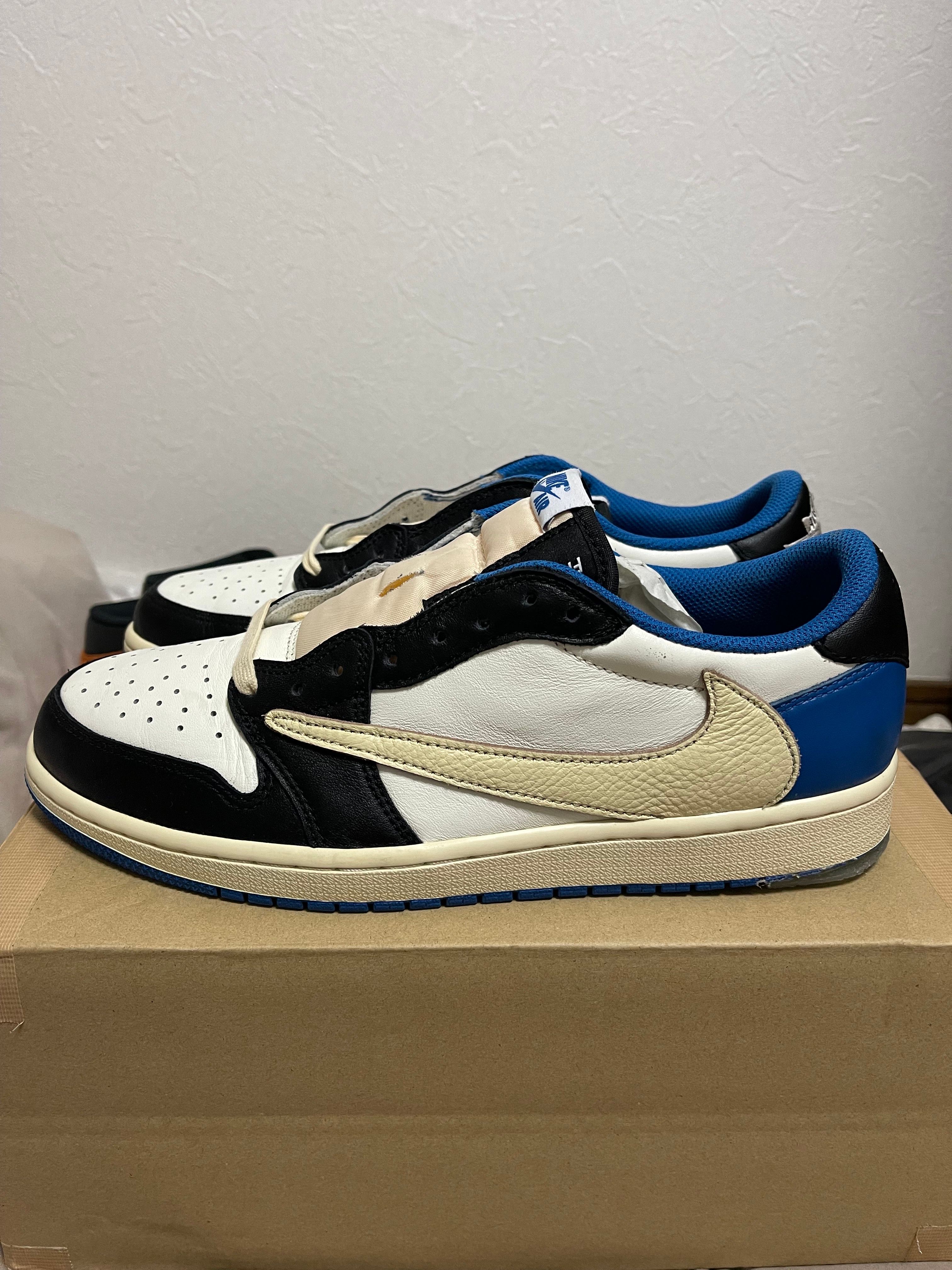 Travis Scott × fragment design × Nike Air Jordan 1 Low OG SP "Military Blue"