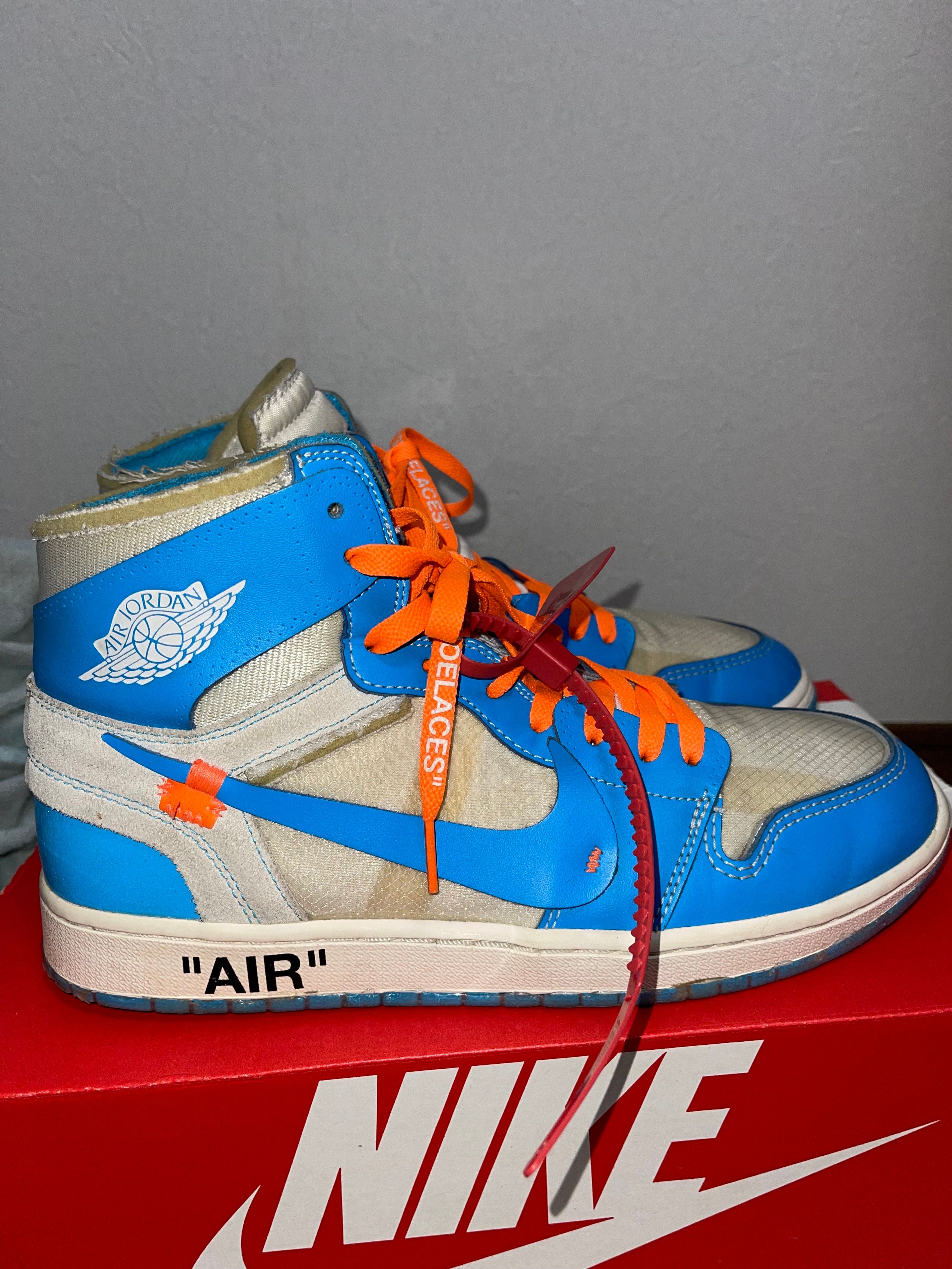 Off-White × Nike Air Jordan 1 High UNC "White/Dark Powder Blue"