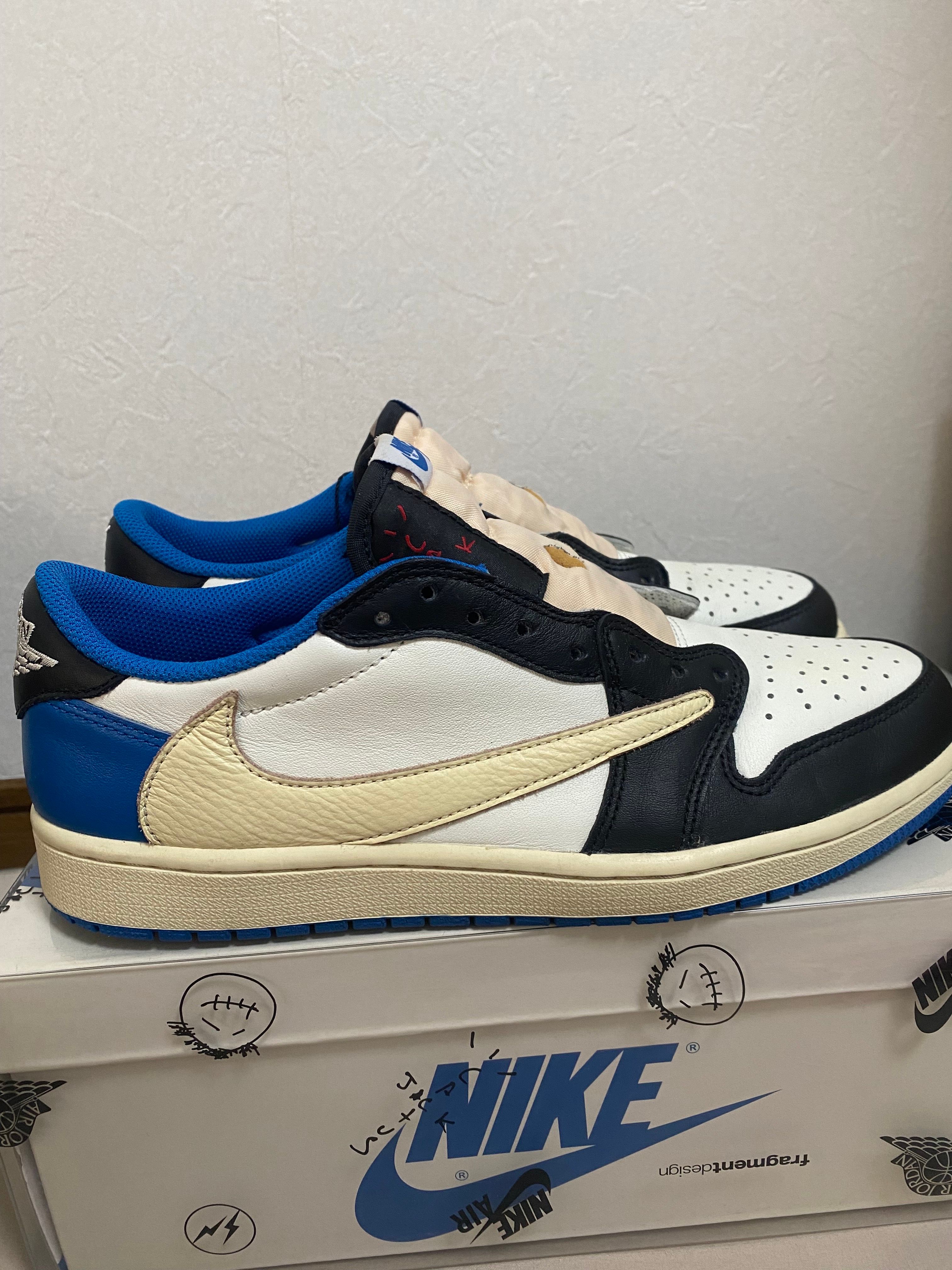 Travis Scott × fragment design × Nike Air Jordan 1 Low OG SP "Military Blue"