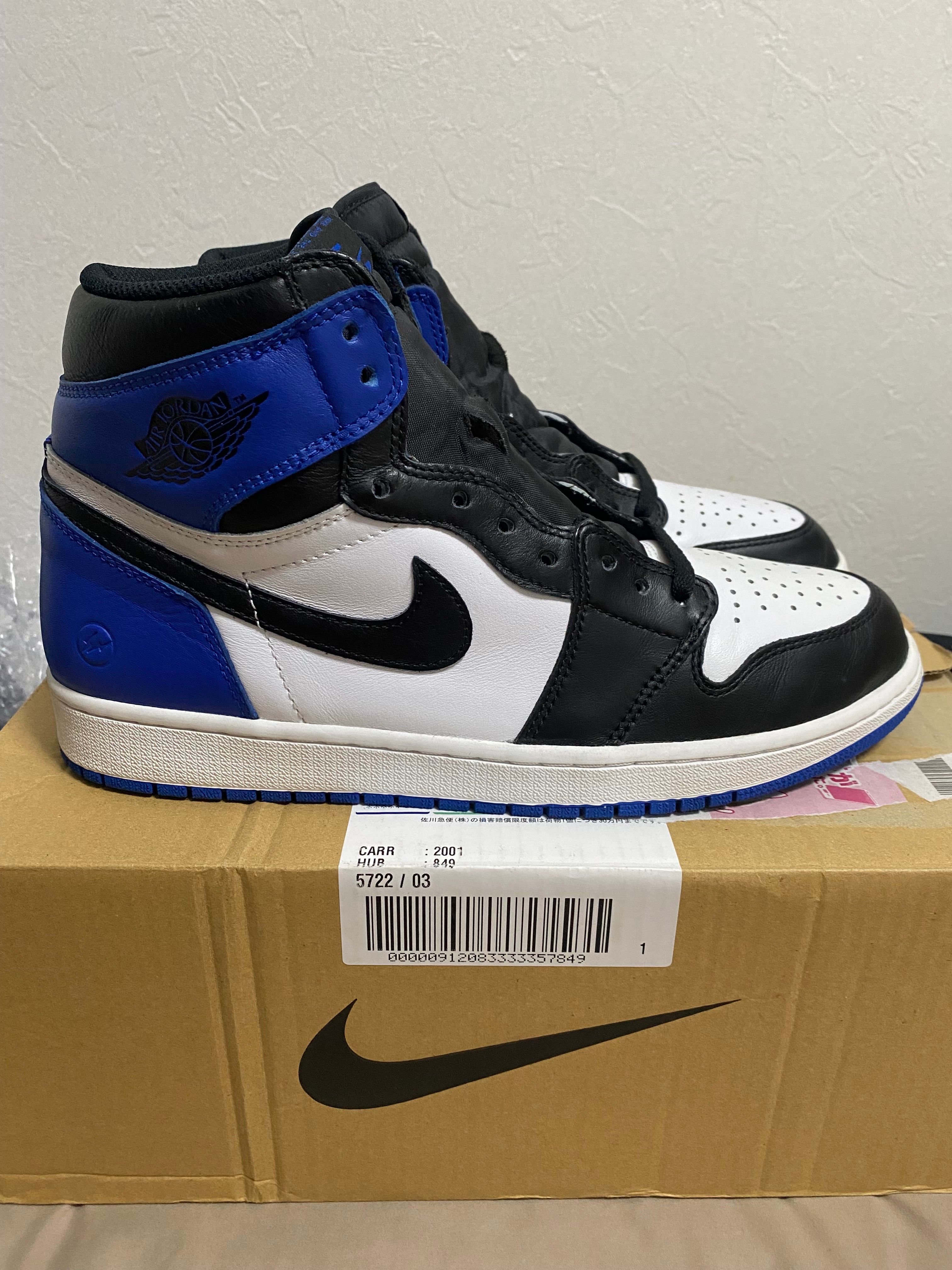 fragment design × Nike Air Jordan 1 Retro High OG "Black/Sport Royal/White"