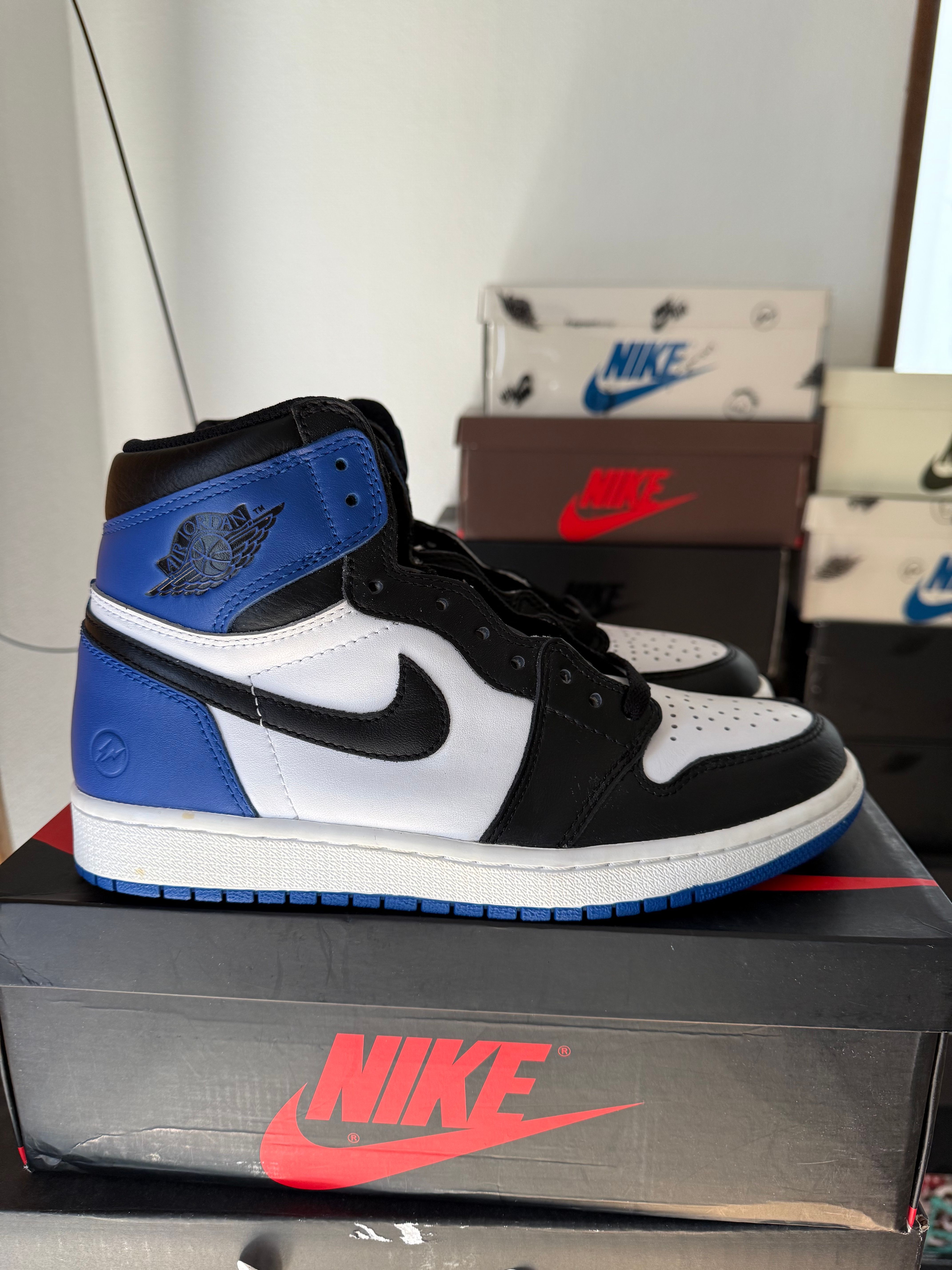 fragment design × Nike Air Jordan 1 Retro High OG "Black/Sport Royal/White"