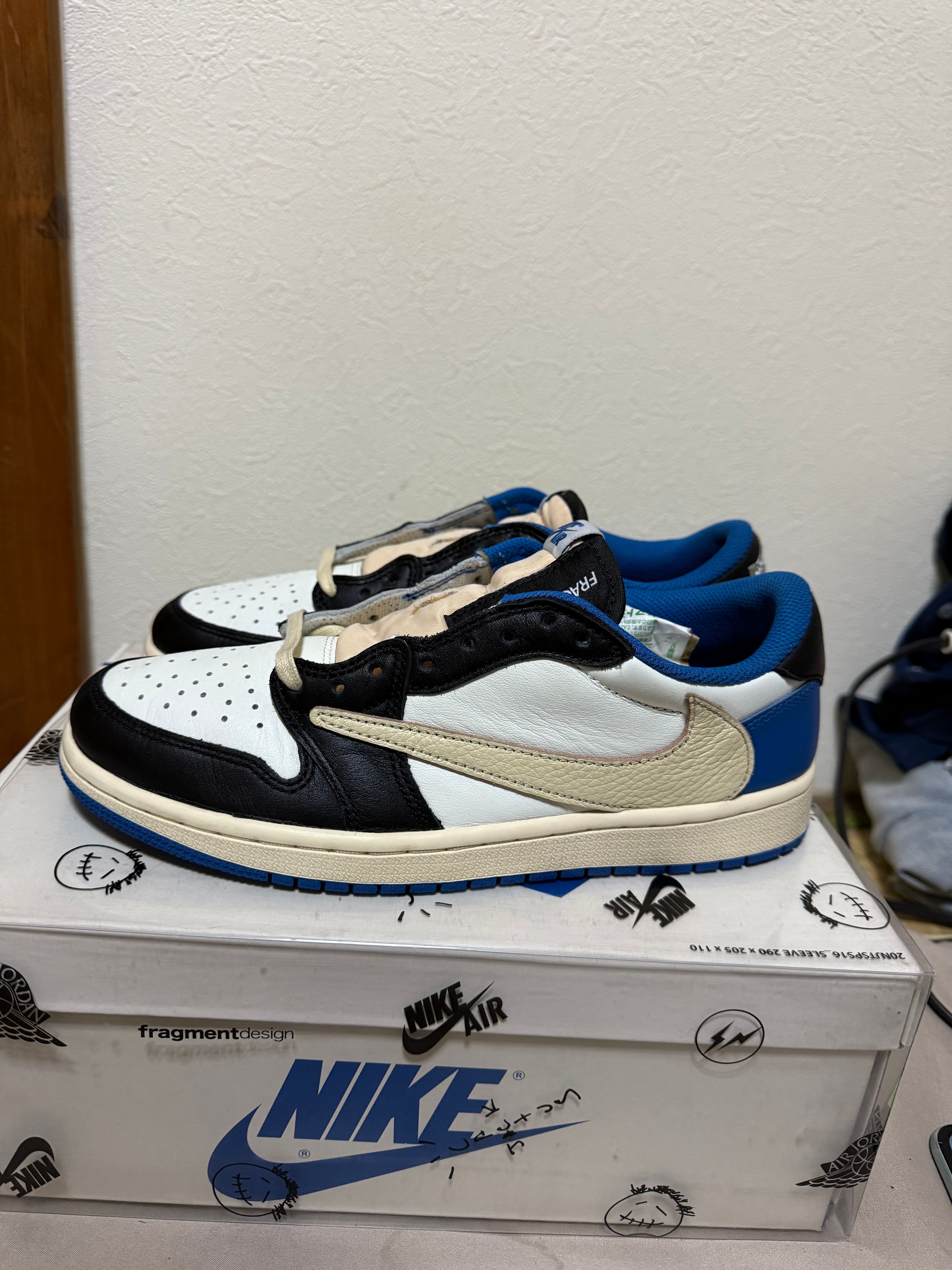 Travis Scott × fragment design × Nike Air Jordan 1 Low OG SP "Military Blue"