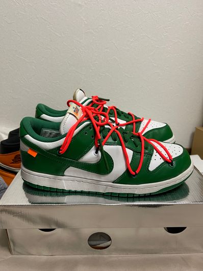 Off-White × Nike Dunk Low "White/Pine Green"