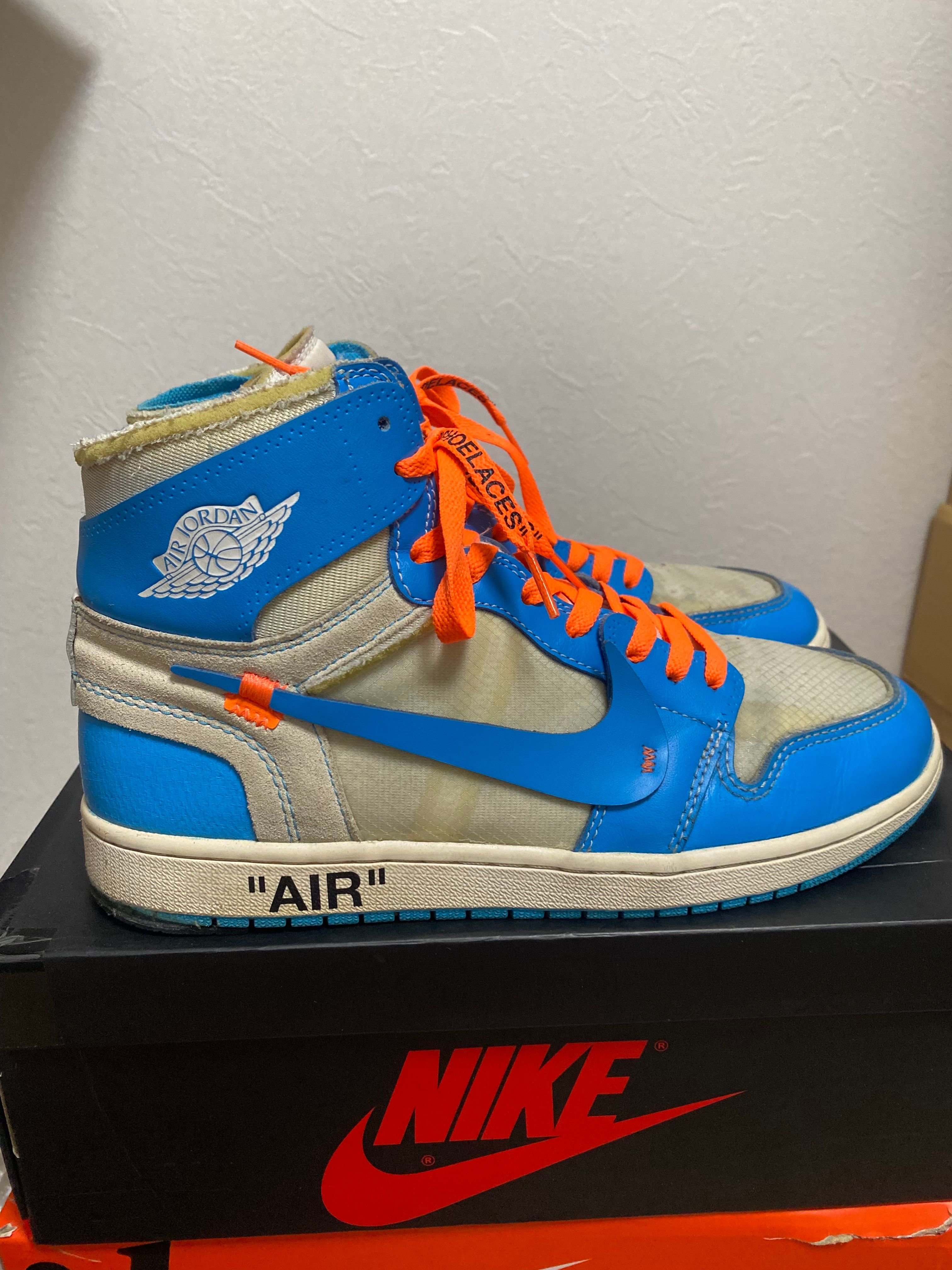 Off-White × Nike Air Jordan 1 High UNC "White/Dark Powder Blue"