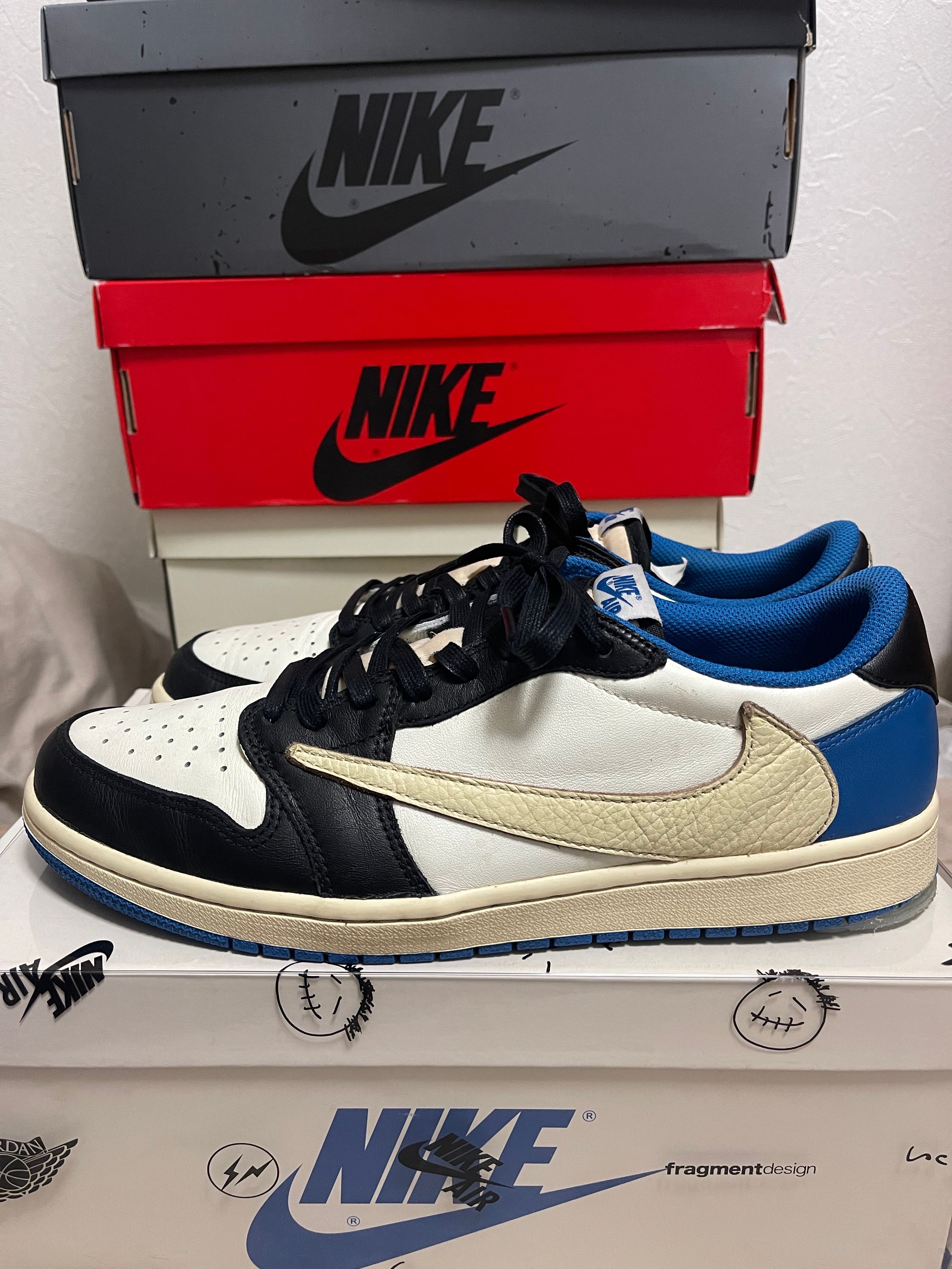 Travis Scott × fragment design × Nike Air Jordan 1 Low OG SP "Military Blue"