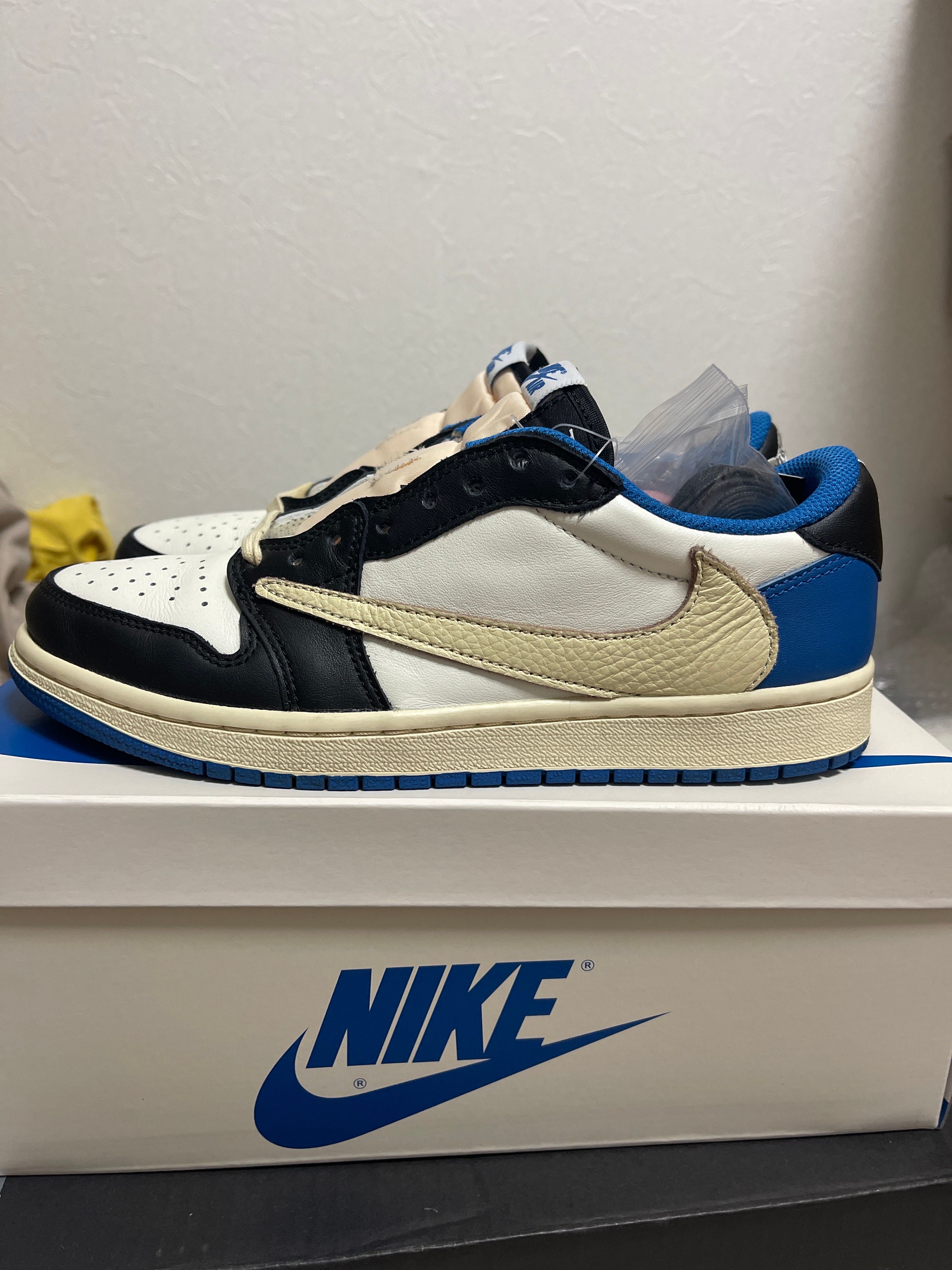 Travis Scott × fragment design × Nike Air Jordan 1 Low OG SP "Military Blue"