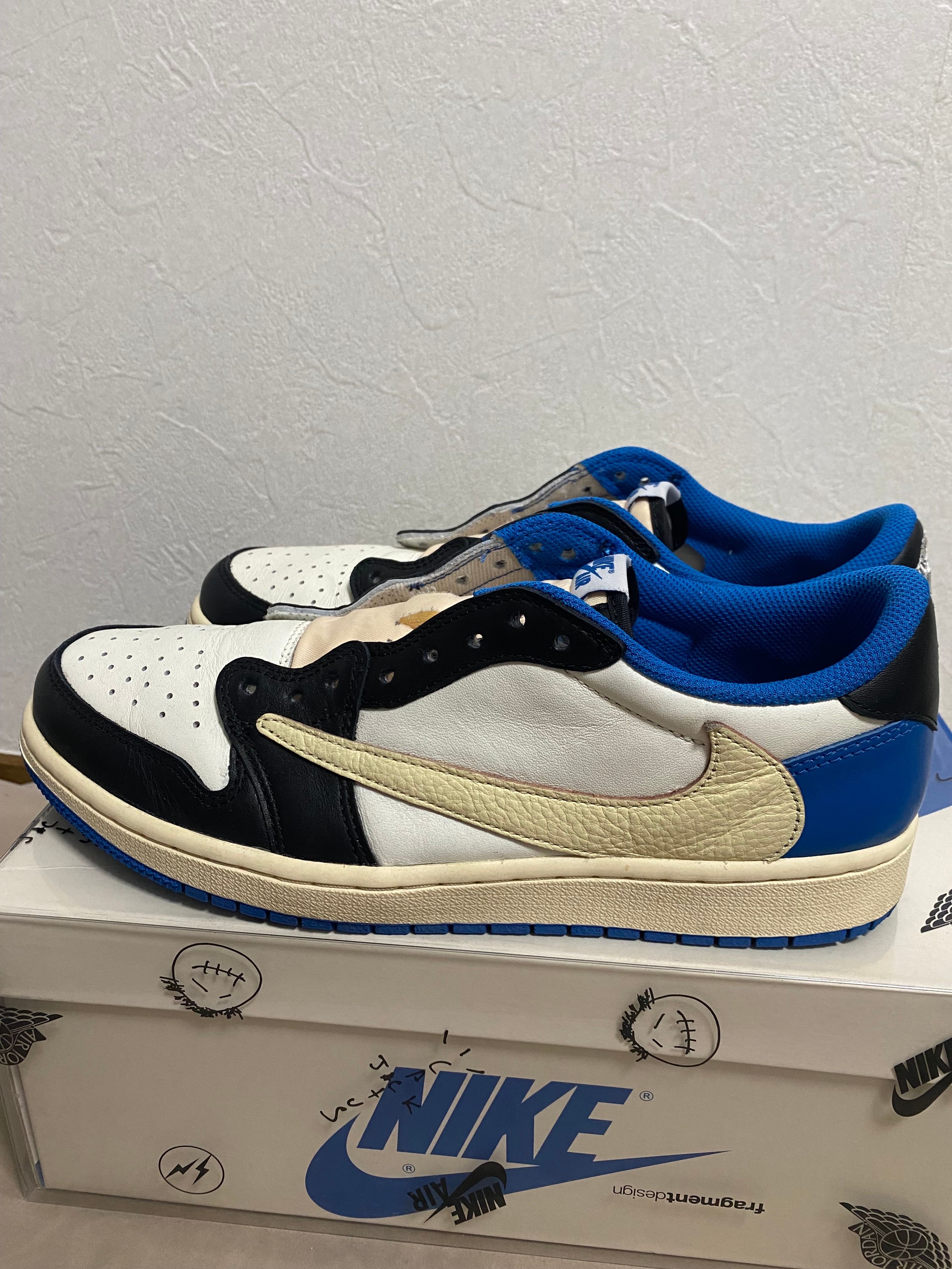 Travis Scott × fragment design × Nike Air Jordan 1 Low OG SP "Military Blue"