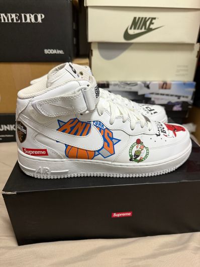 Supreme × NBA × Nike Air Force 1 Mid '07 "White"