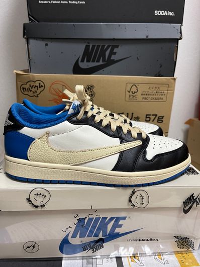 Travis Scott × fragment design × Nike Air Jordan 1 Low OG SP "Military Blue"