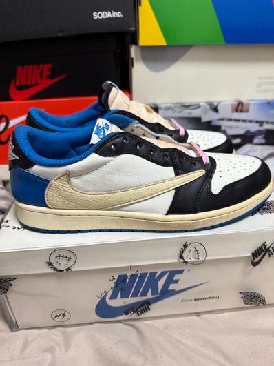 Travis Scott × fragment design × Nike Air Jordan 1 Low OG SP "Military Blue"
