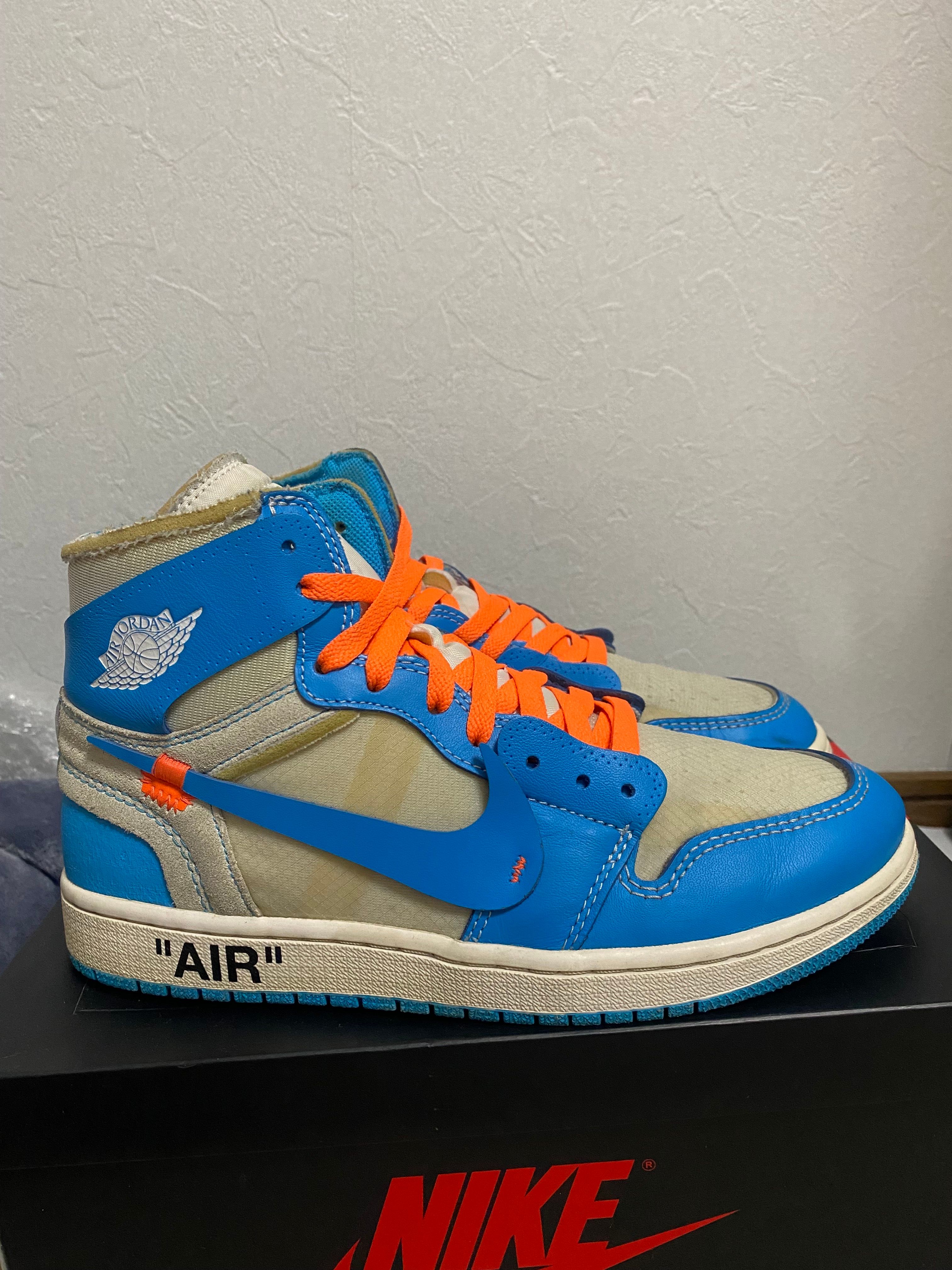 Off-White × Nike Air Jordan 1 High UNC "White/Dark Powder Blue"