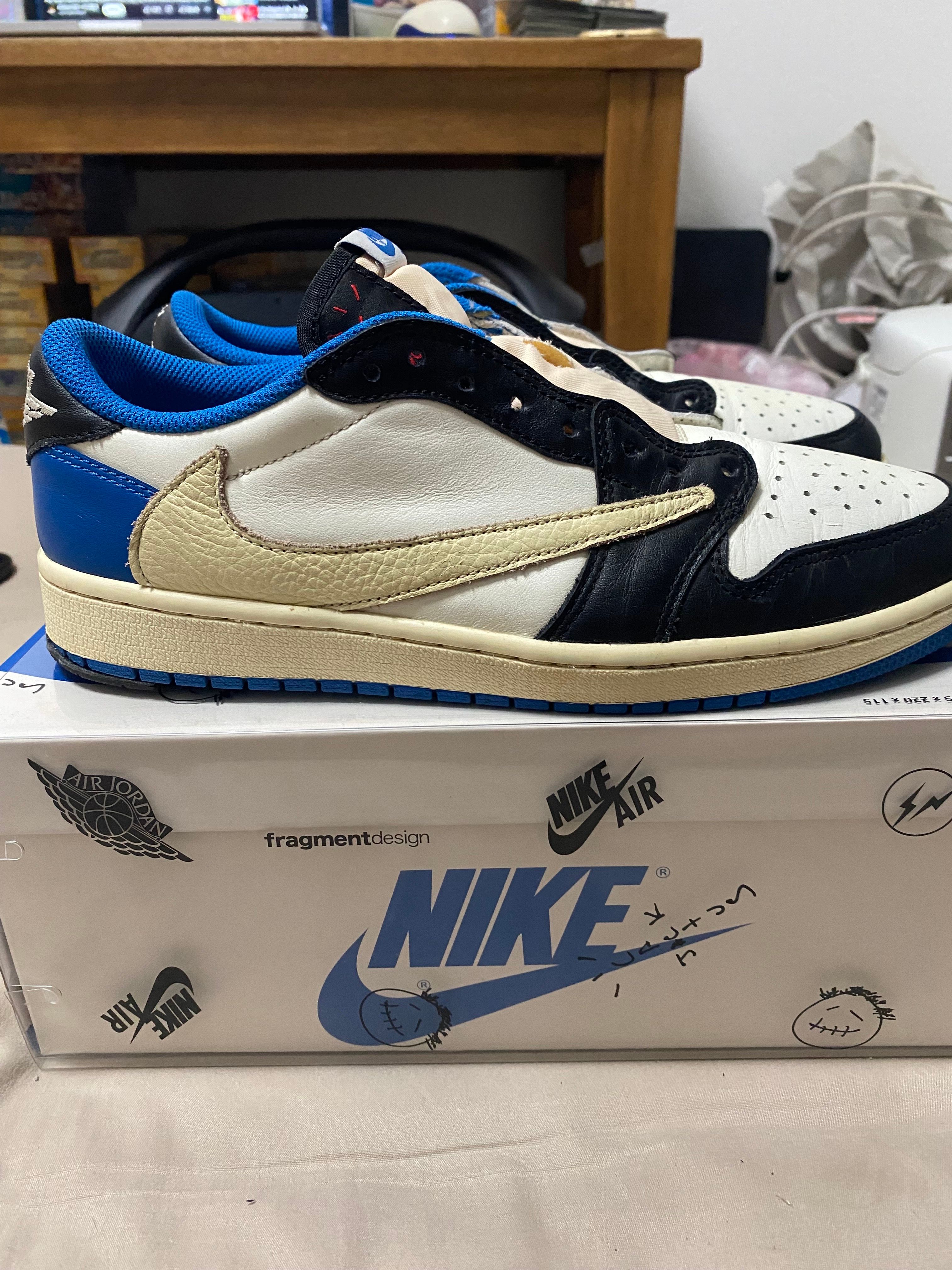 Travis Scott × fragment design × Nike Air Jordan 1 Low OG SP "Military Blue"