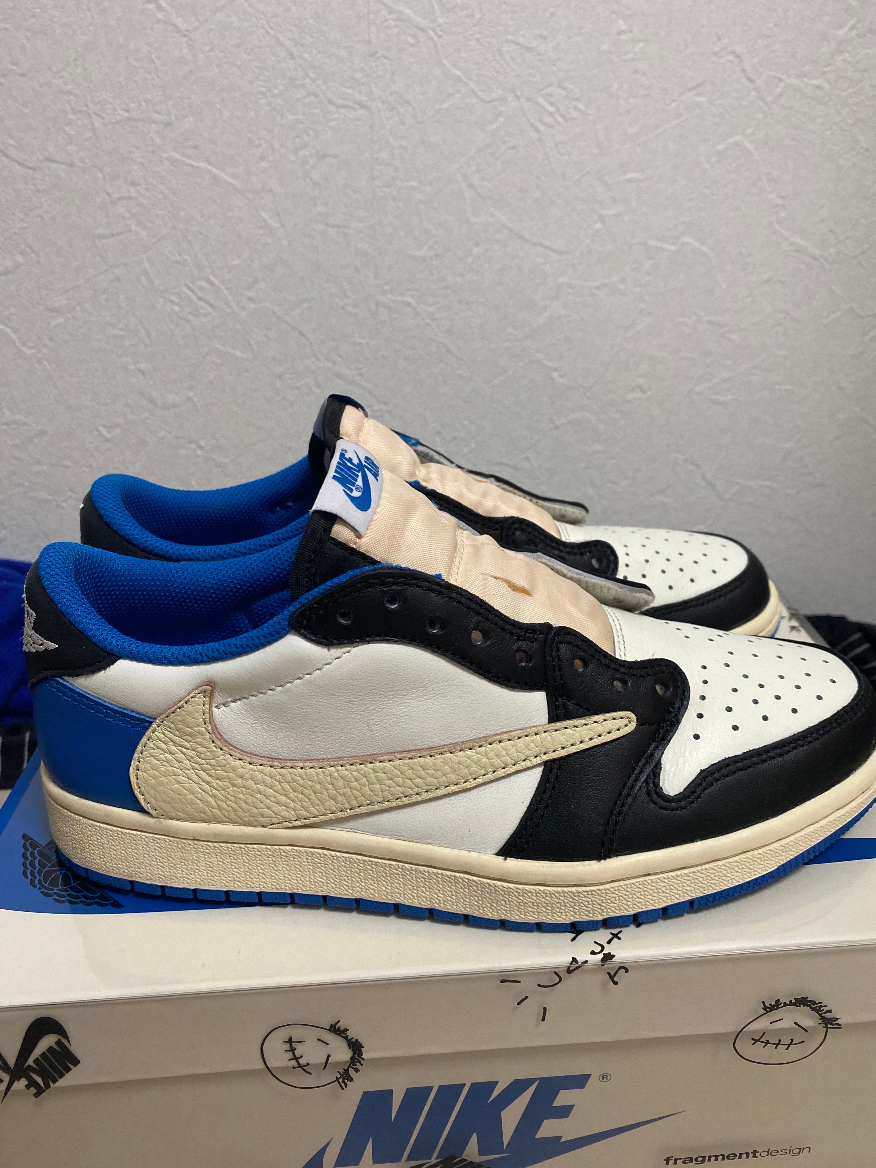 Travis Scott × fragment design × Nike Air Jordan 1 Low OG SP "Military Blue"