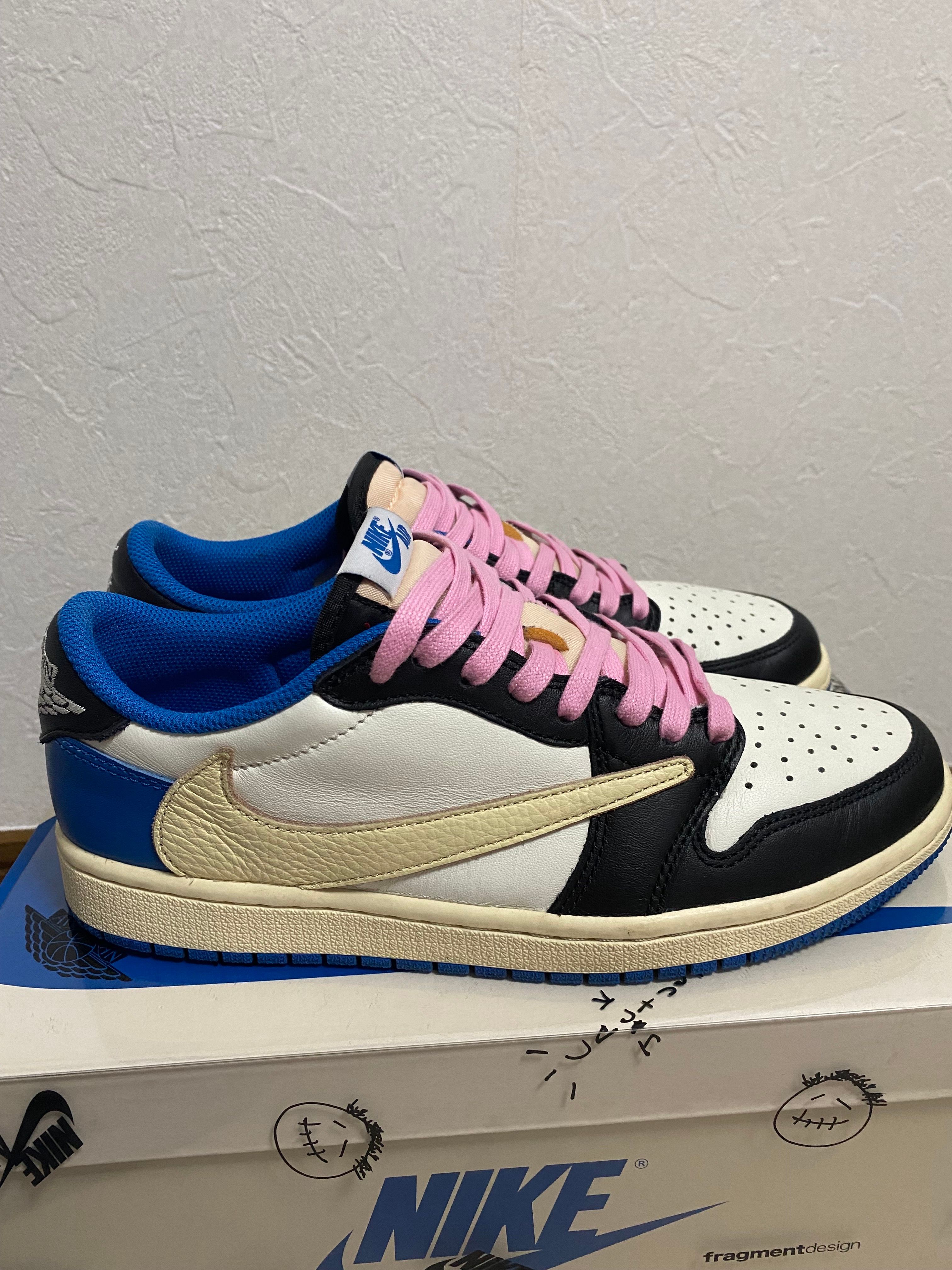 Travis Scott × fragment design × Nike Air Jordan 1 Low OG SP "Military Blue"