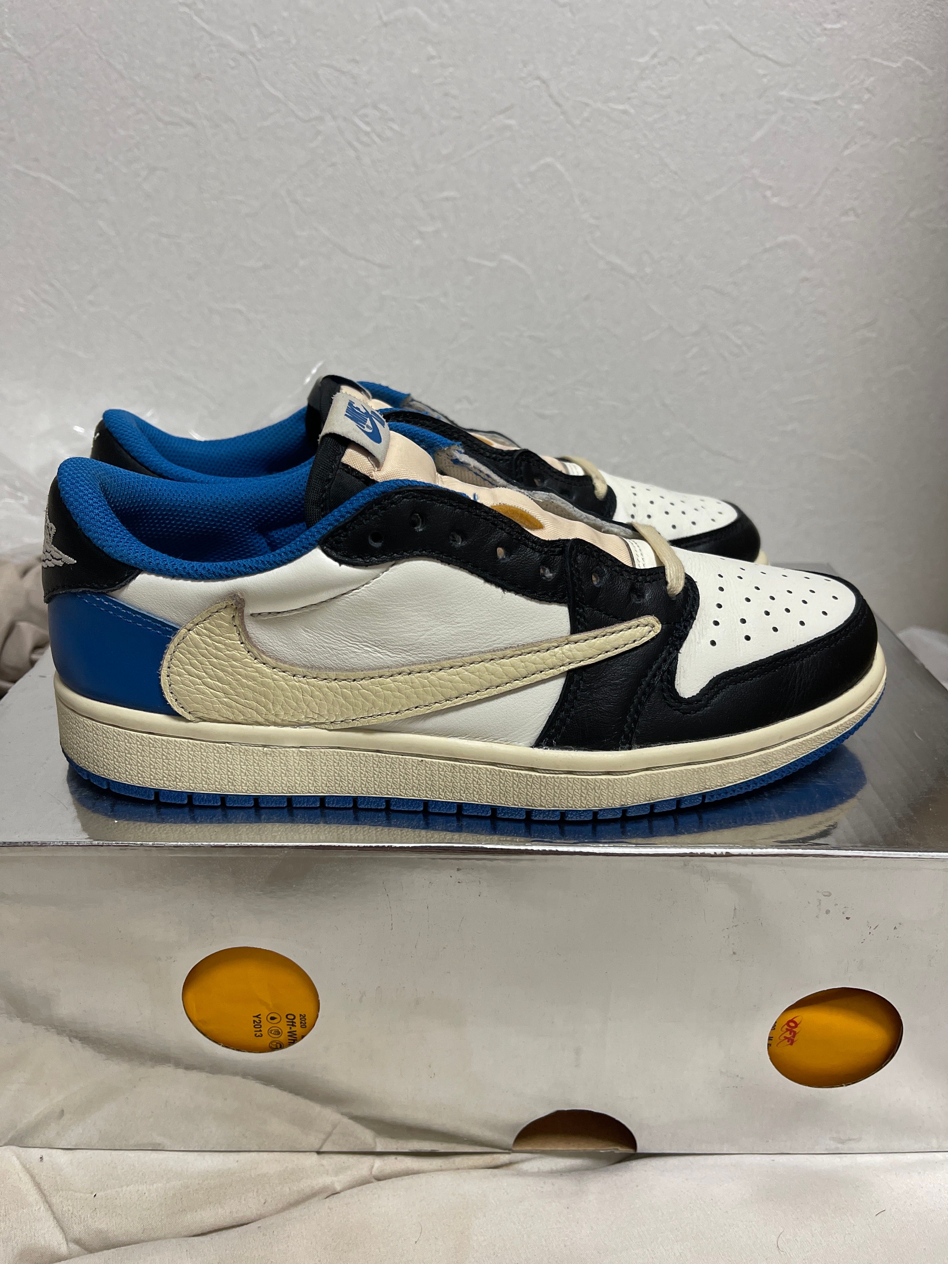 Travis Scott × fragment design × Nike Air Jordan 1 Low OG SP "Military Blue"