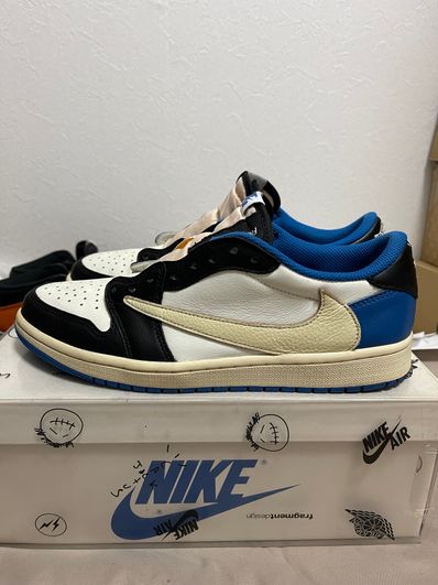 Travis Scott × fragment design × Nike Air Jordan 1 Low OG SP "Military Blue"