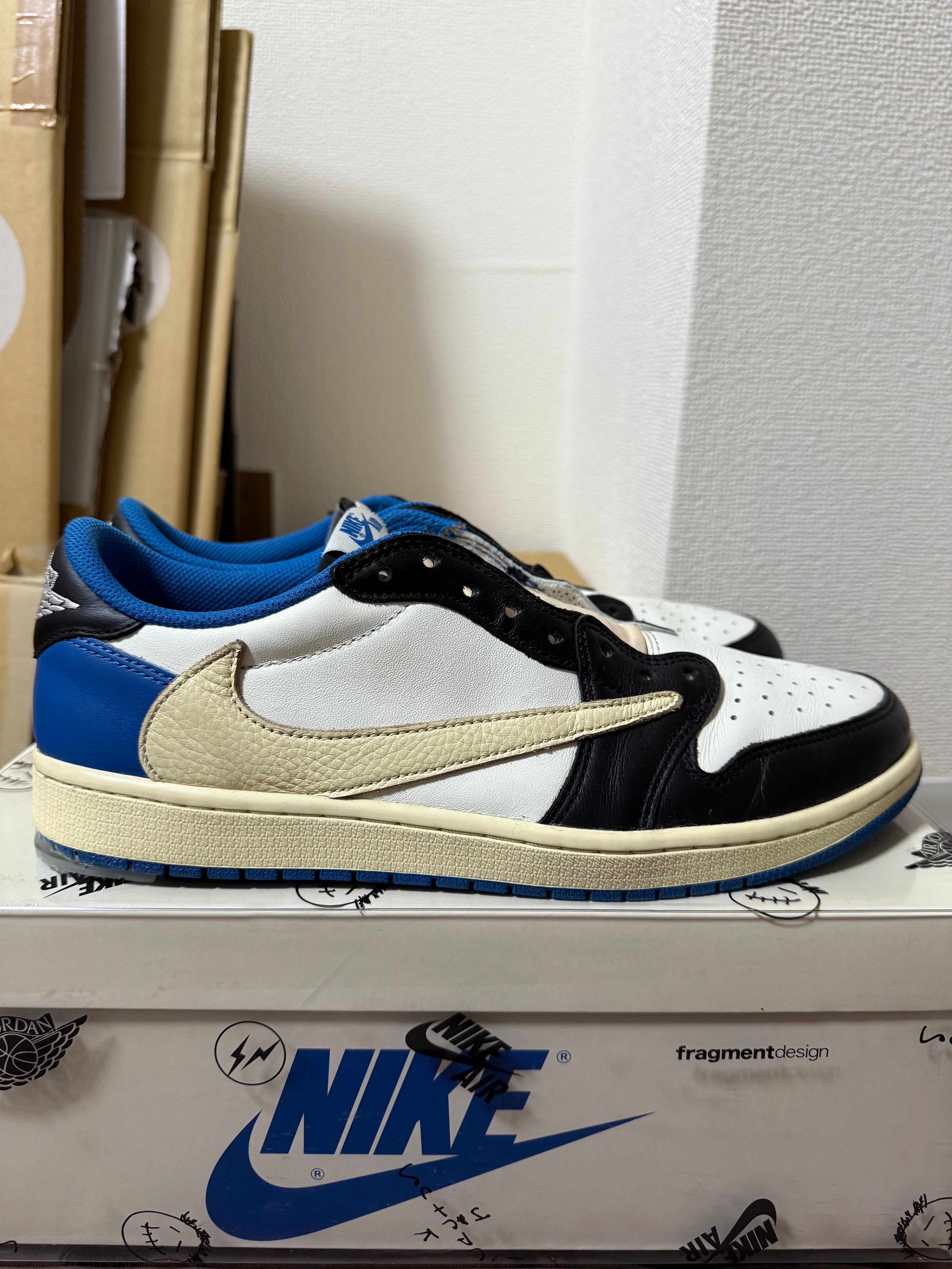 Travis Scott × fragment design × Nike Air Jordan 1 Low OG SP "Military Blue"