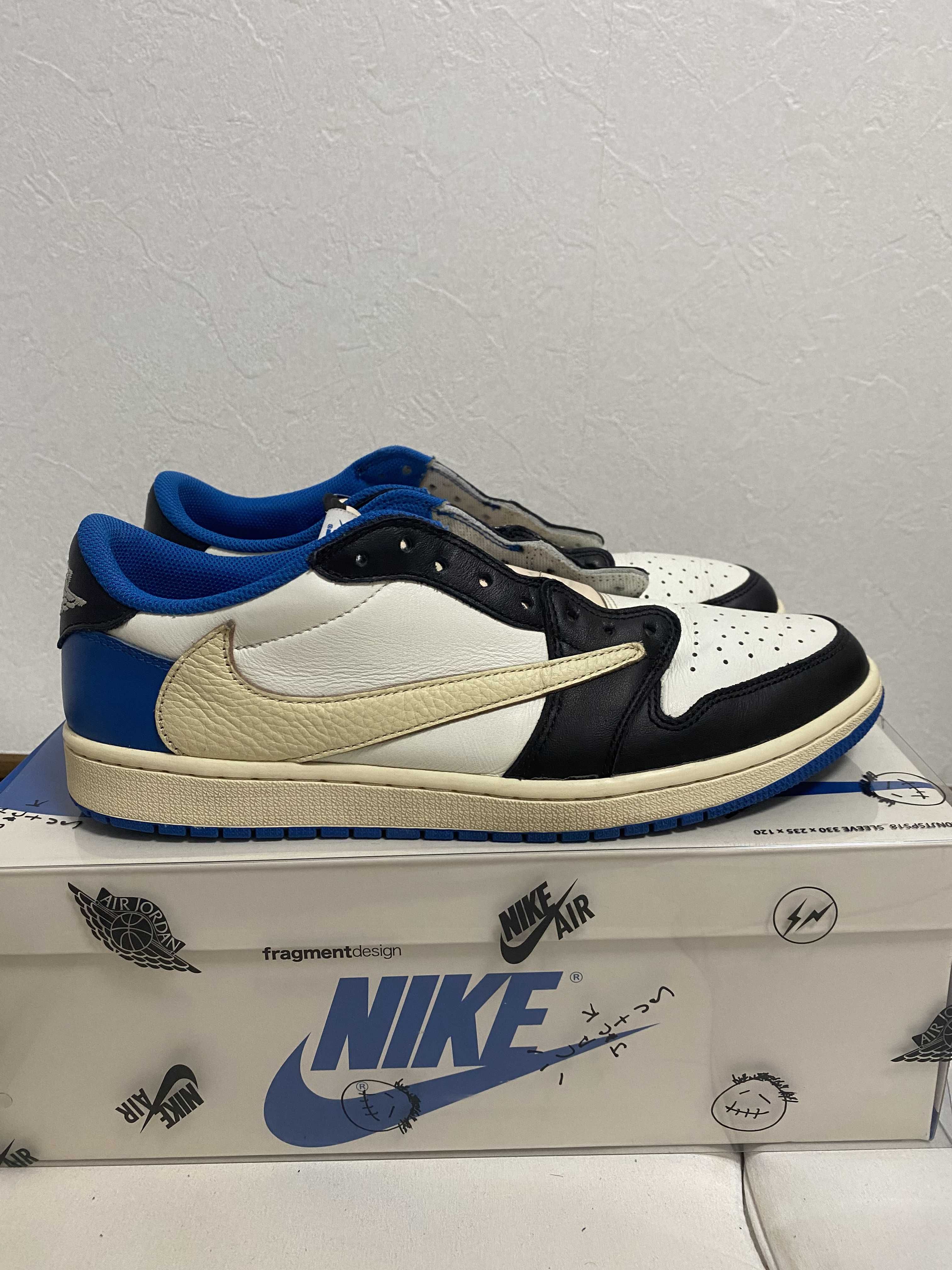 Travis Scott × fragment design × Nike Air Jordan 1 Low OG SP "Military Blue"