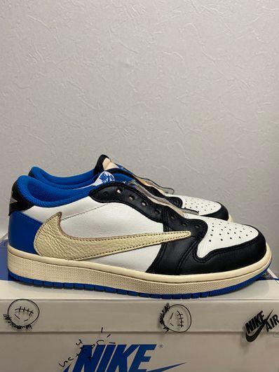 Travis Scott × fragment design × Nike Air Jordan 1 Low OG SP "Military Blue"