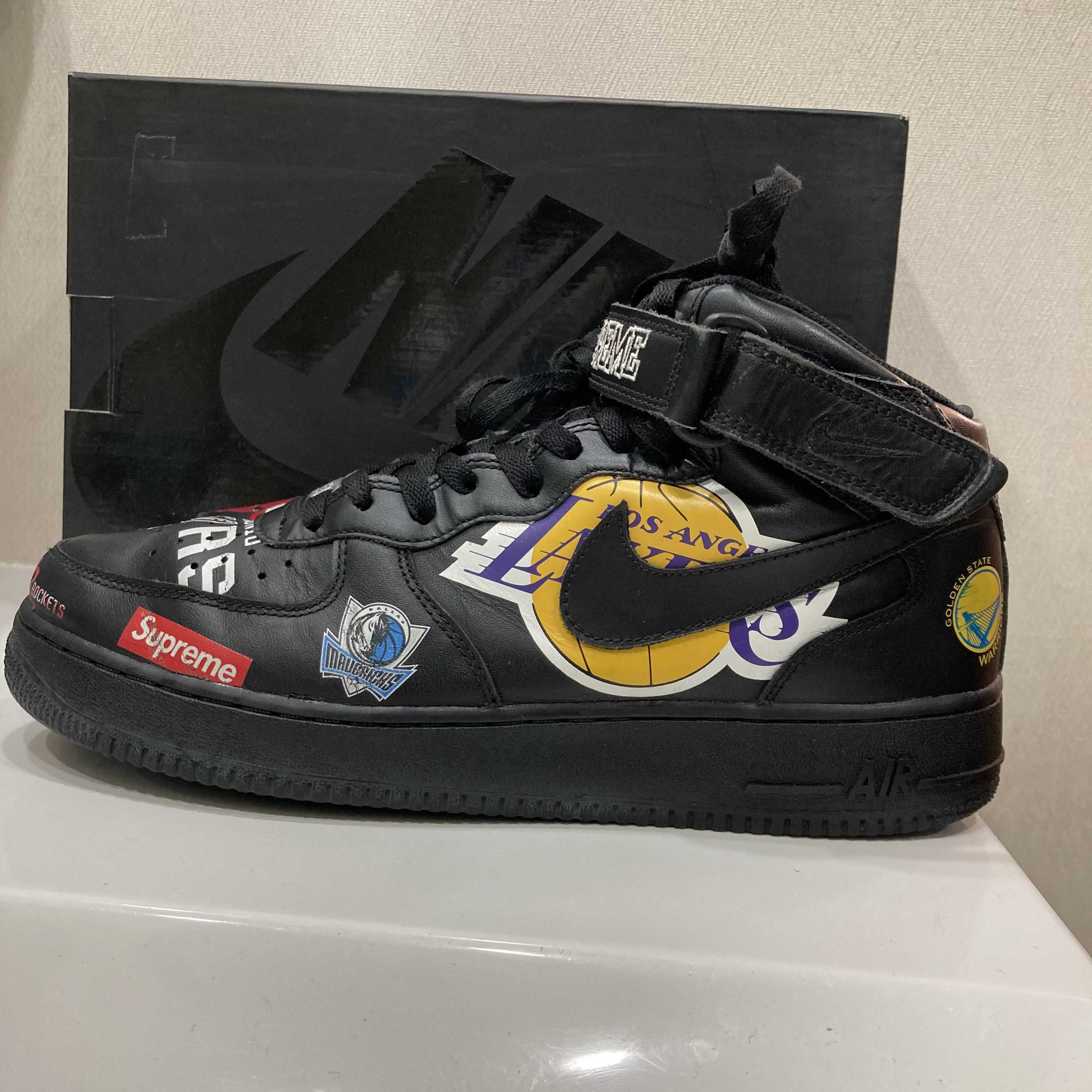 Supreme × NBA × Nike Air Force 1 Mid '07 "Black"