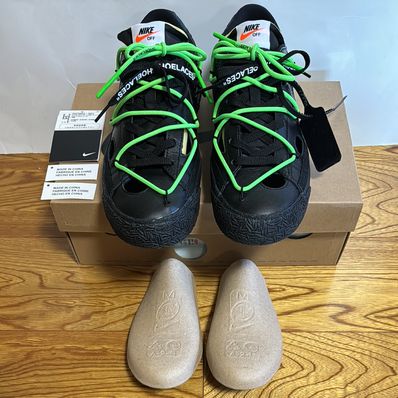 Off-White × Nike Blazer Low "Black and Electro Green"