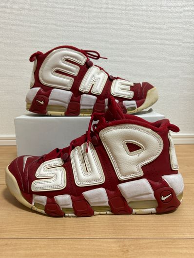 Supreme × Nike Air More Uptempo "White/Red"
