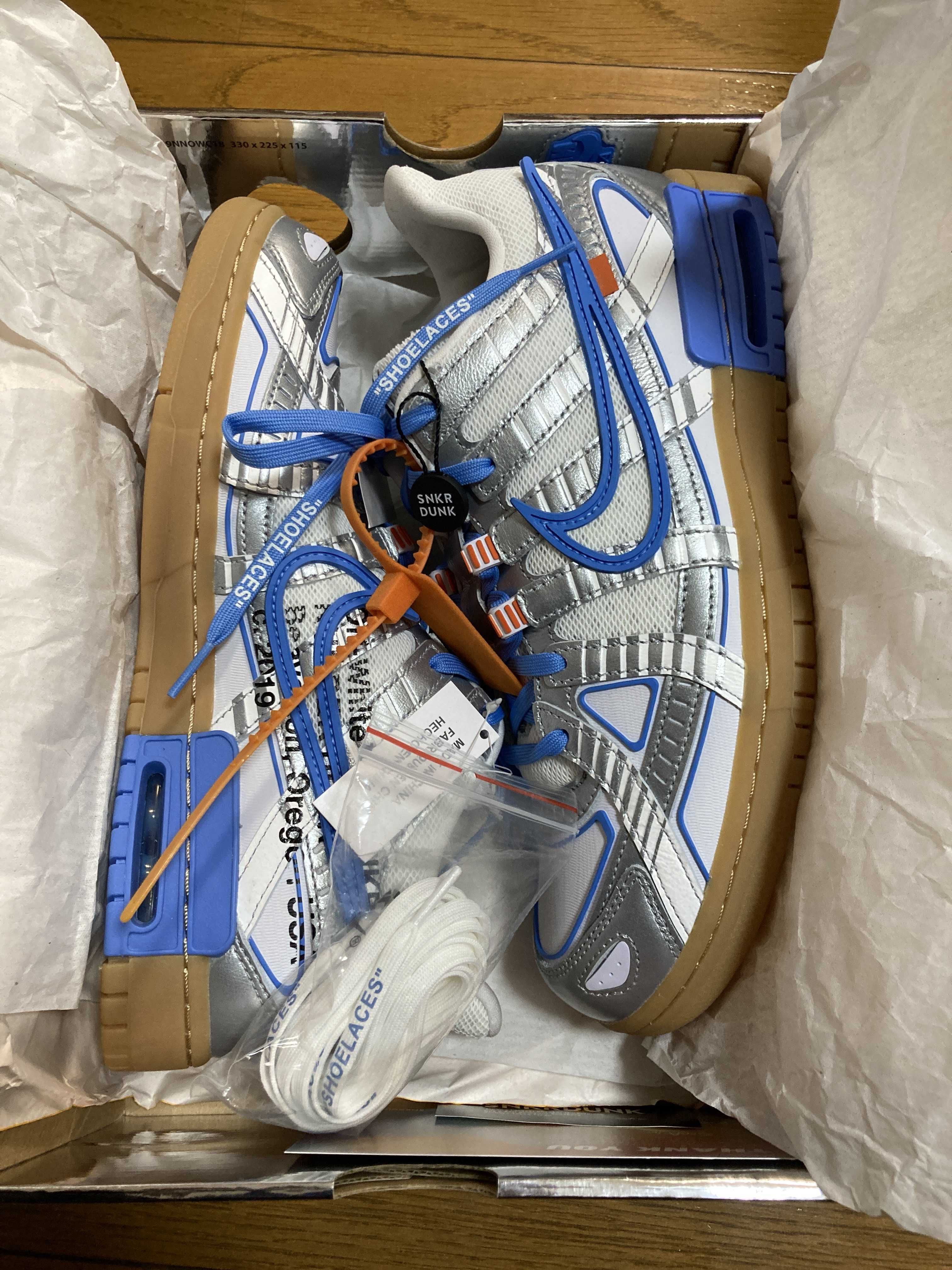 Off-White × Nike Air Rubber Dunk "White/University Blue" 