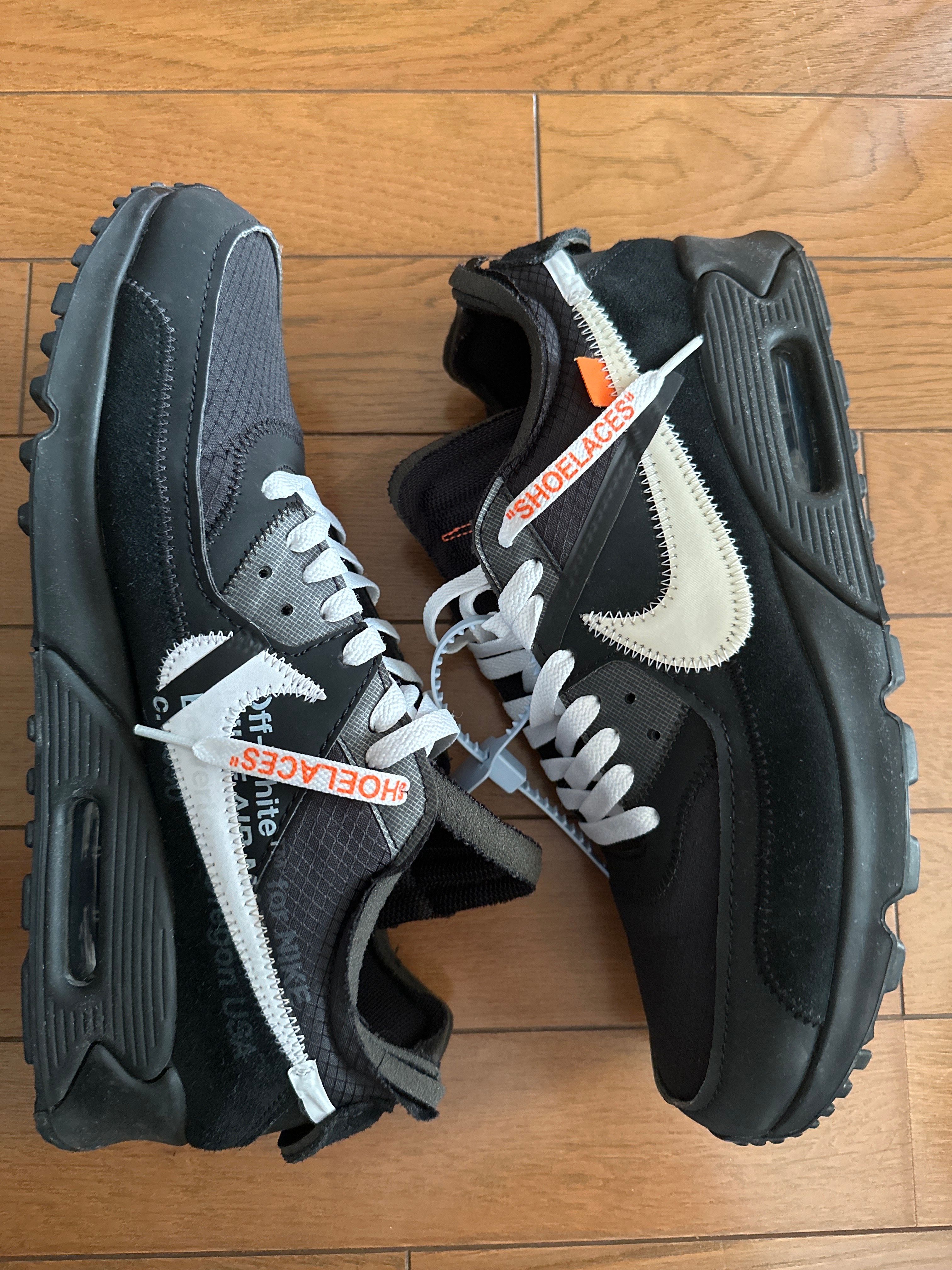 Off-White × Nike Air Max 90 "Black/Black-Cone-White"