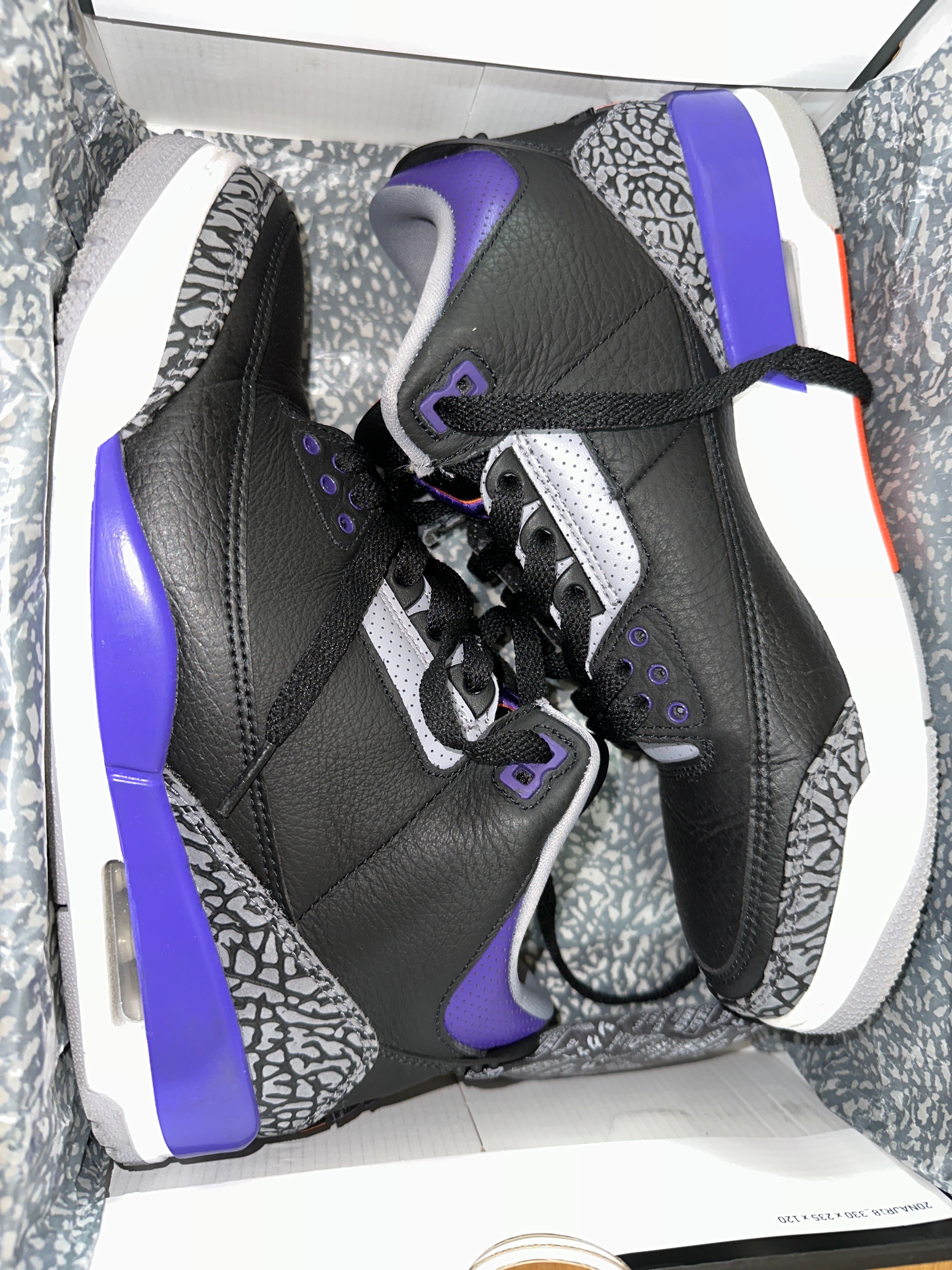 Nike Air Jordan 3 Retro "Black/Court Purple"