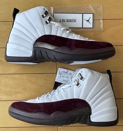 A Ma Maniere × Nike Women's Air Jordan 12 "White and Burgundy Crush"