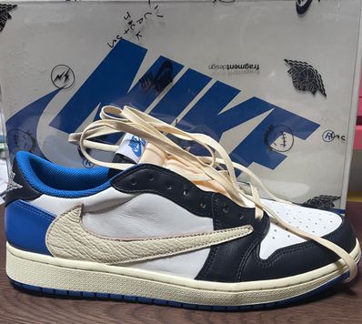 Travis Scott × fragment design × Nike Air Jordan 1 Low OG SP "Military Blue"