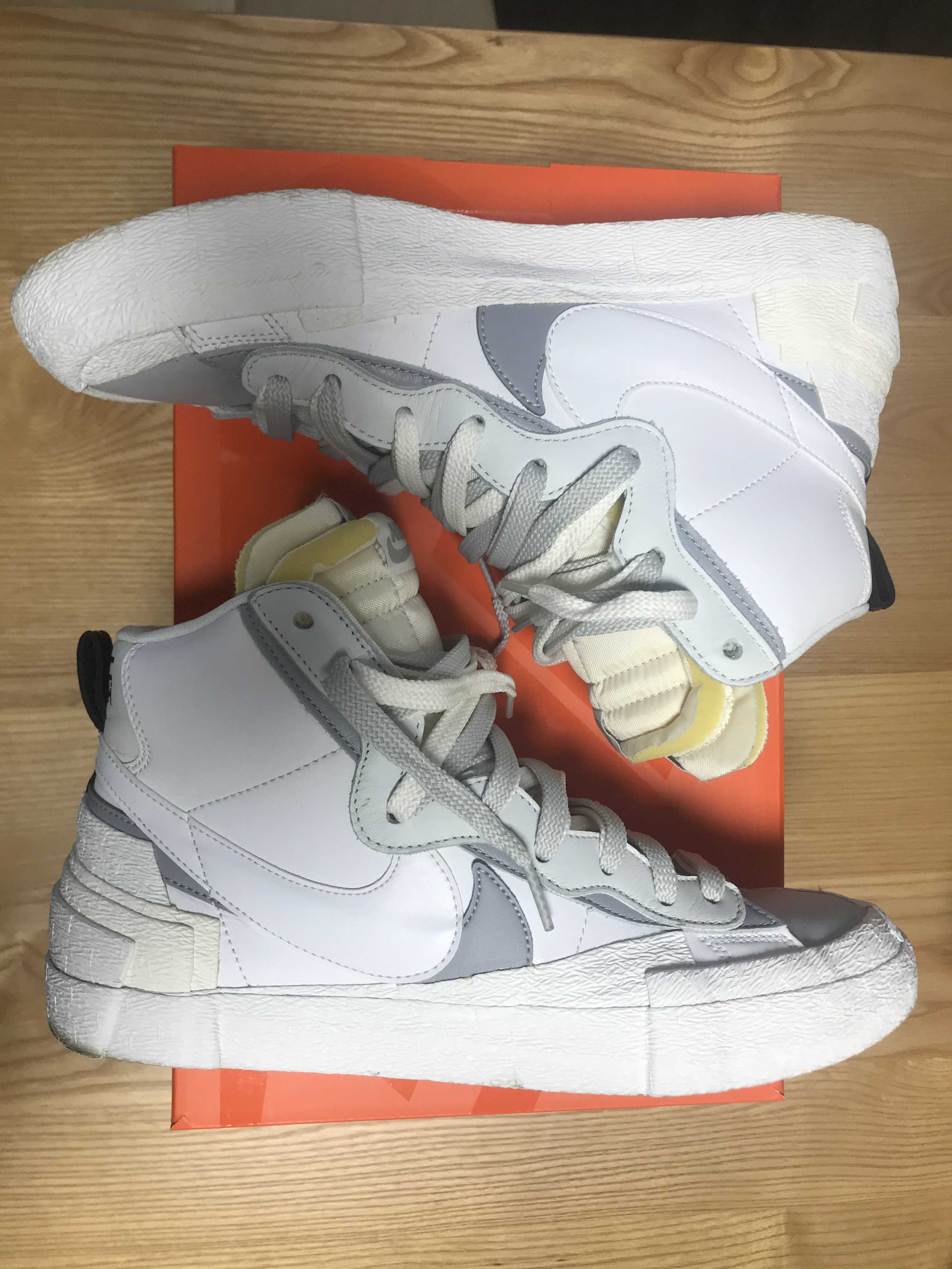 sacai × NIKE BLAZER MID "WHITE/WOLF GREY"