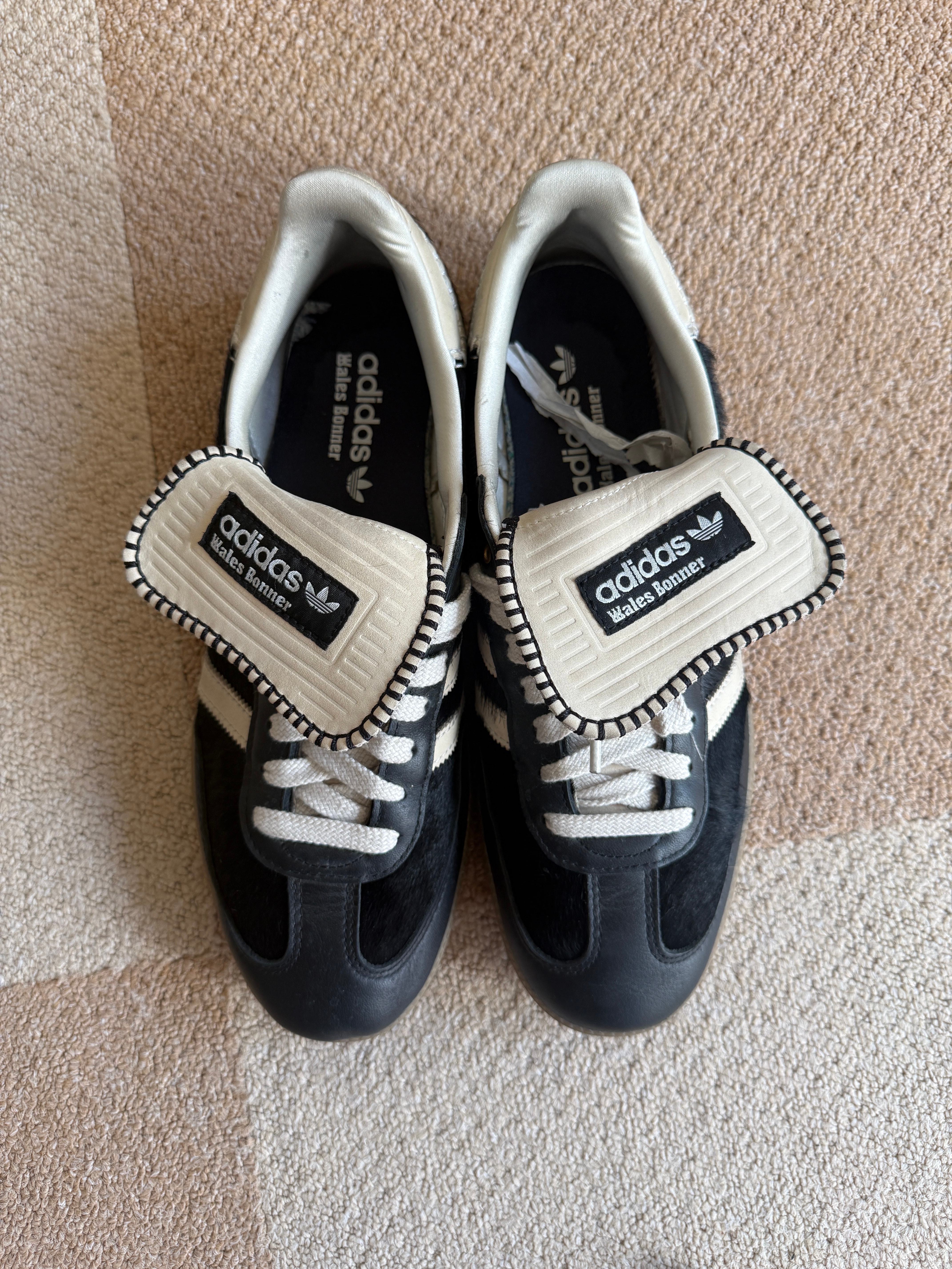 Wales Bonner × adidas Samba Pony Tonal Low "Core Black/Cream White"