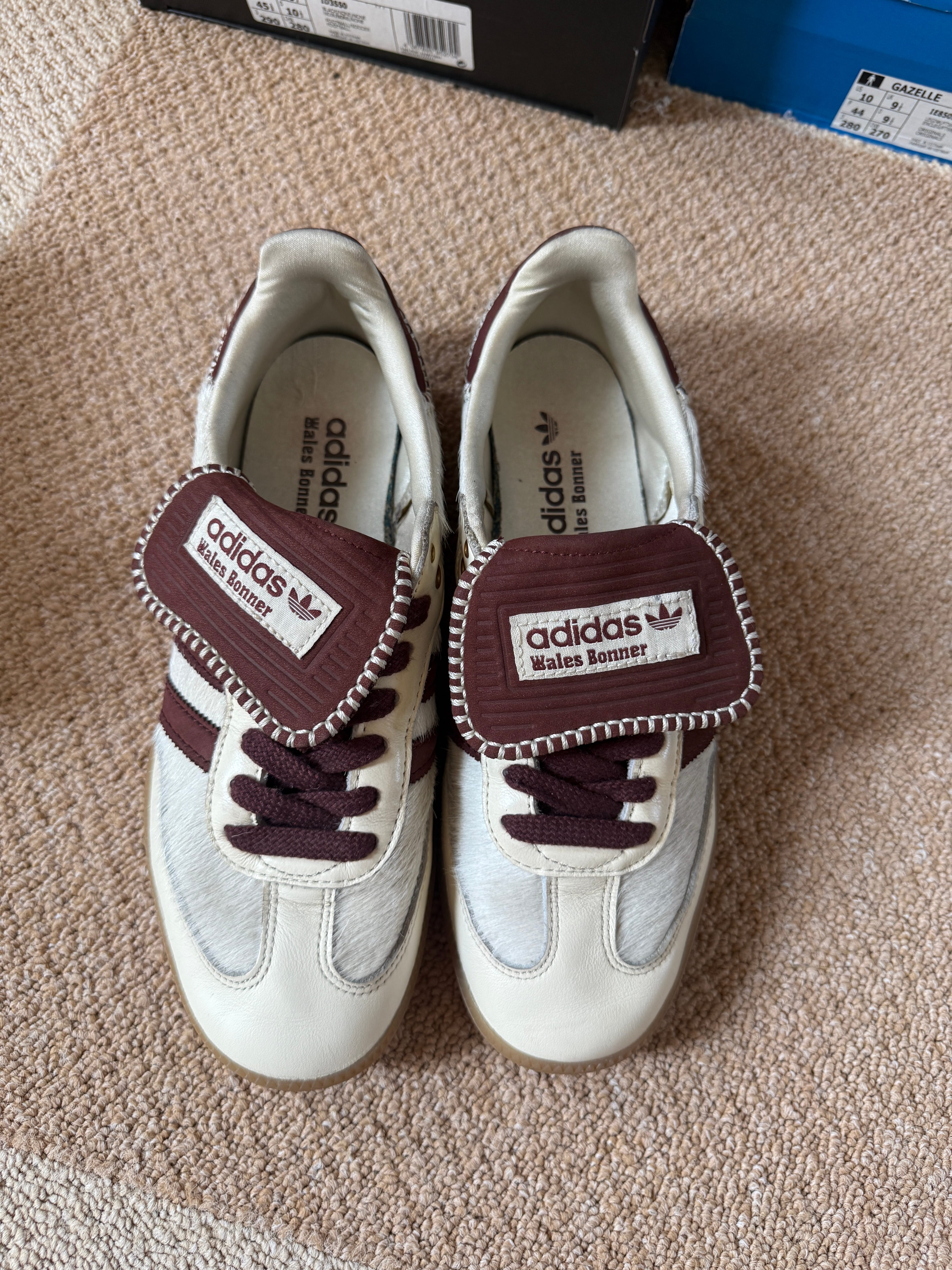 Wales Bonner × adidas Samba Pony Tonal Low "Cream White/Mystery Brown"