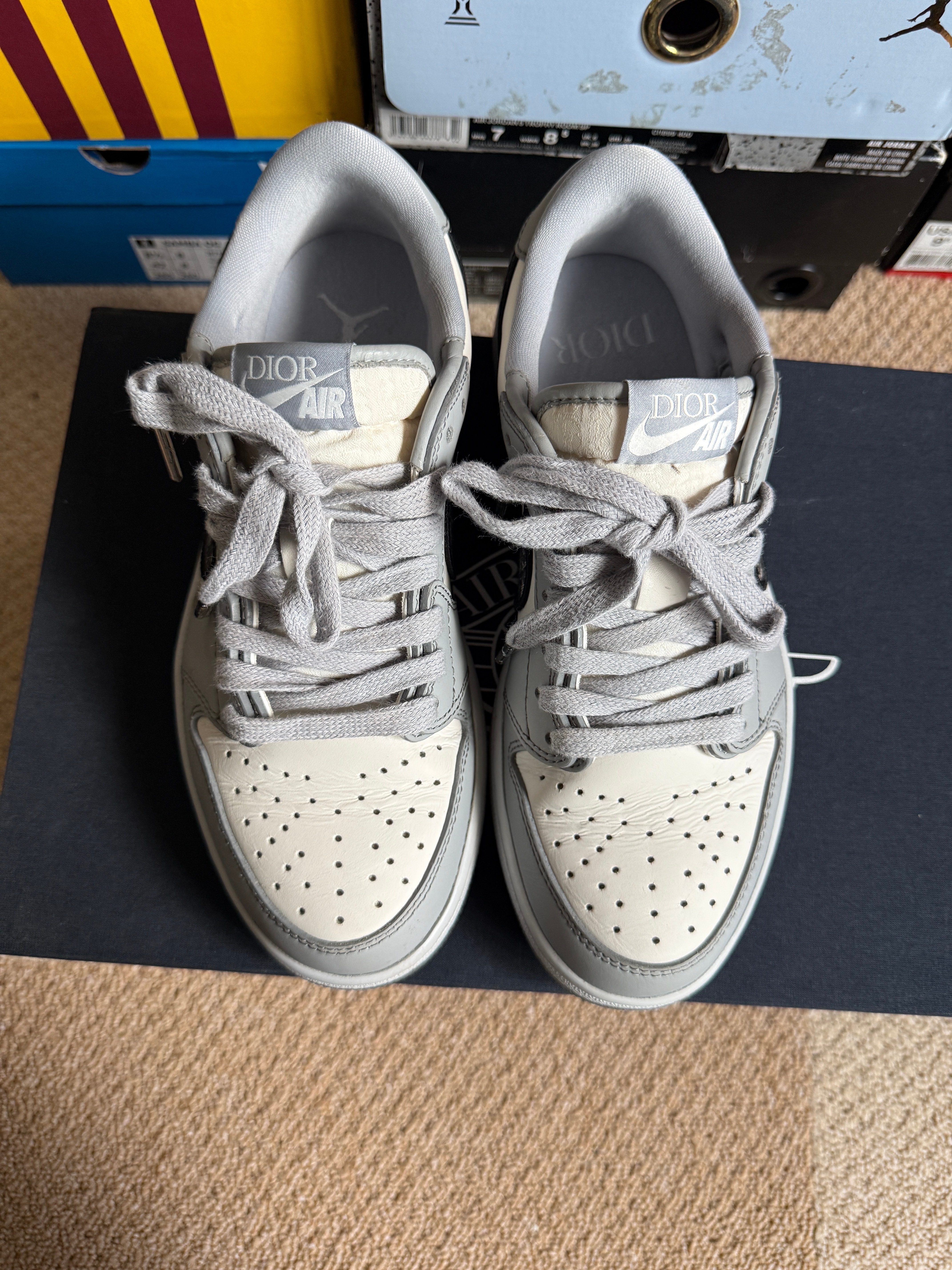 Dior × Nike Air Jordan 1 Low OG "Wolf Grey/Black-Sail-White"
